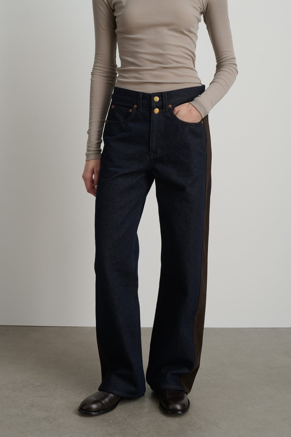 Evan Jean Indigo Brown Rinse / Espresso Suede