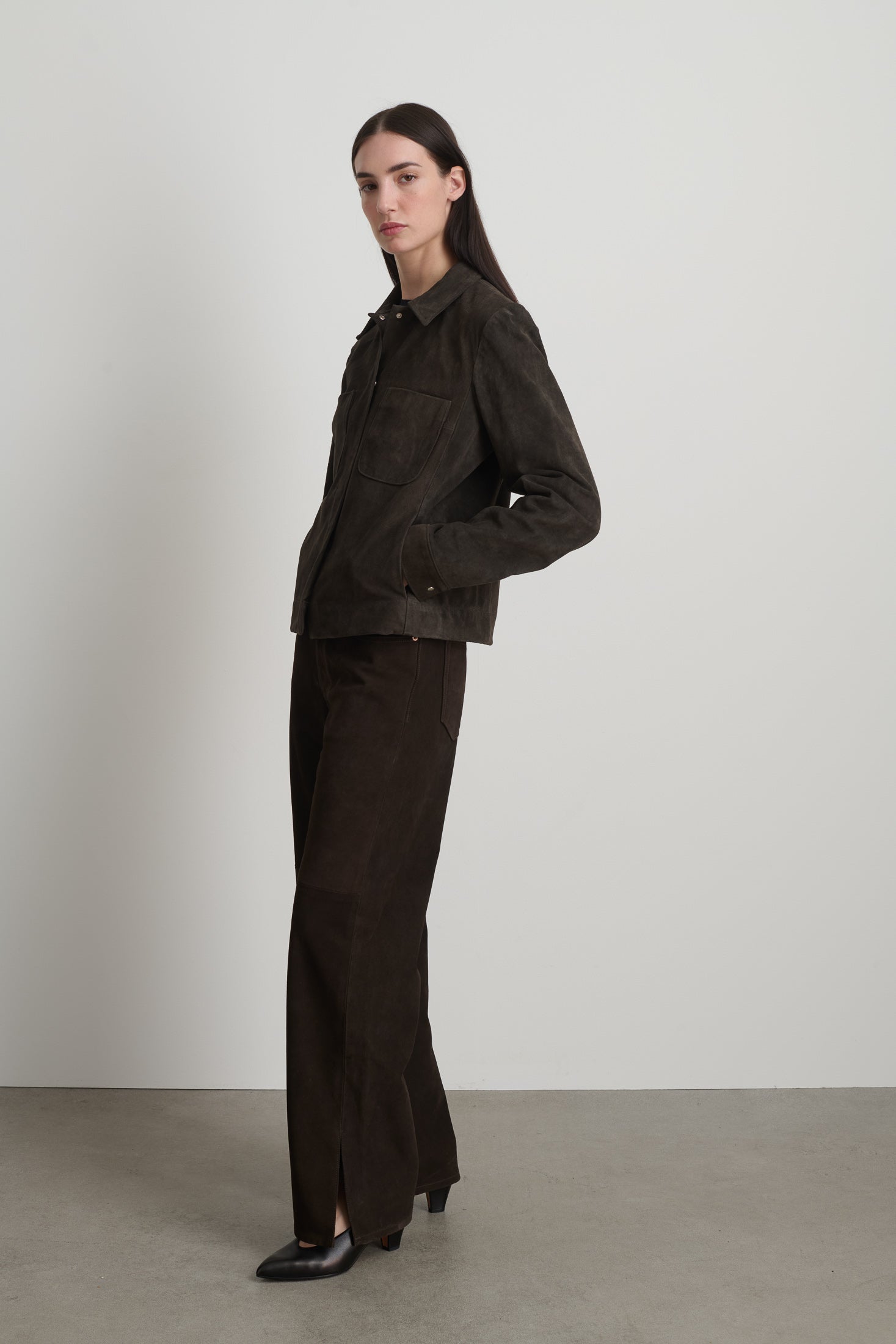Myrr Snap Jacket Espresso Suede