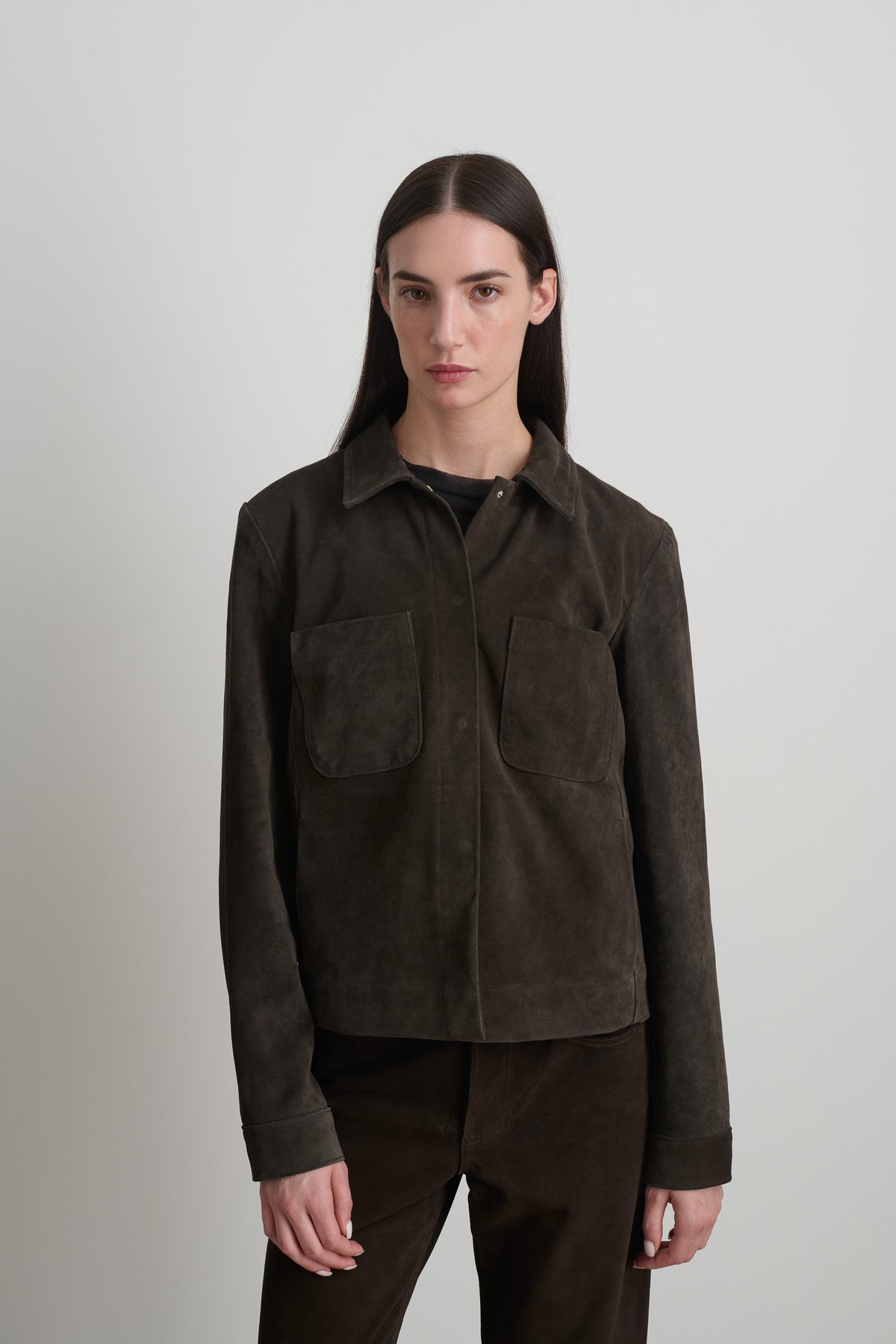 Myrr Snap Jacket Espresso Suede