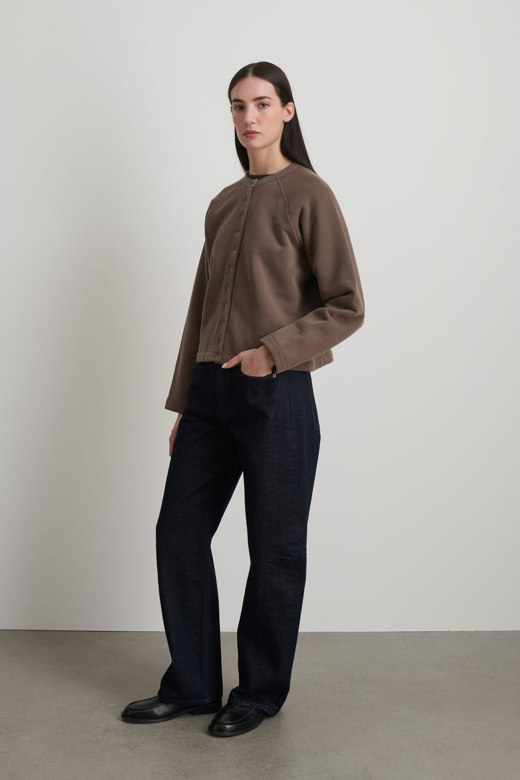 Snap Cardigan Saddle Overdye