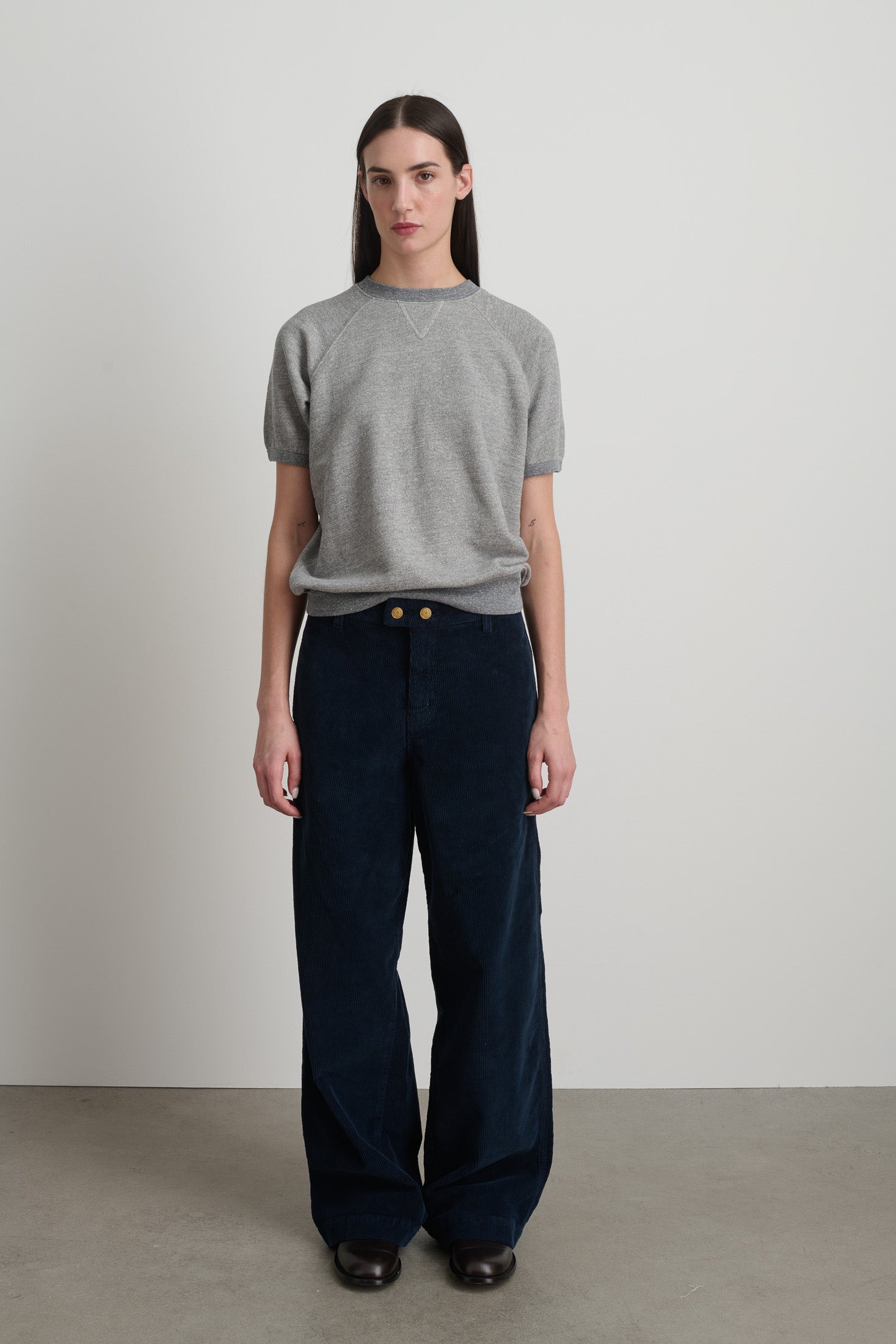 Short Sleeve Sweatshirt Heather Grey