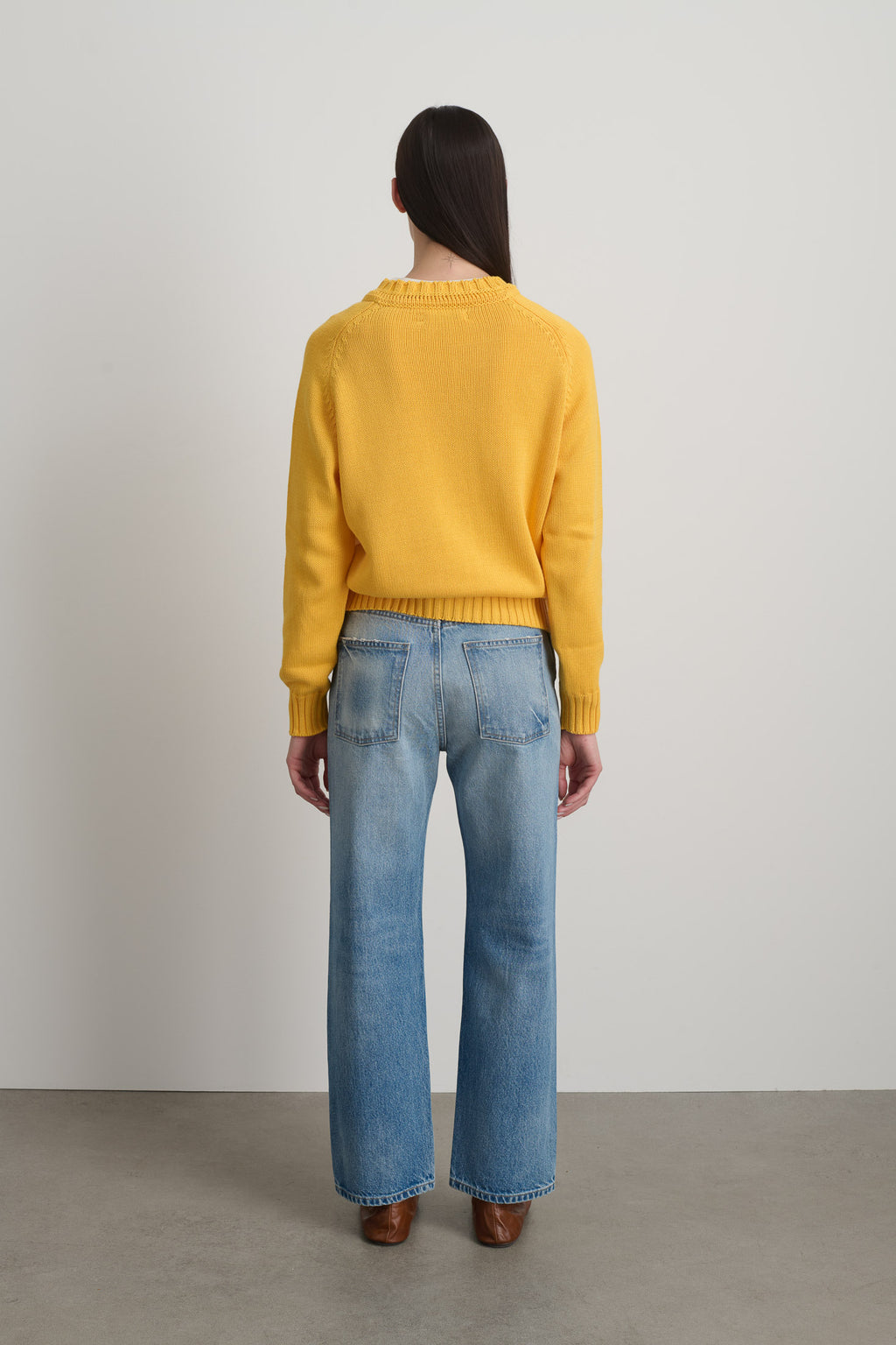Basket Weave Crewneck Mango