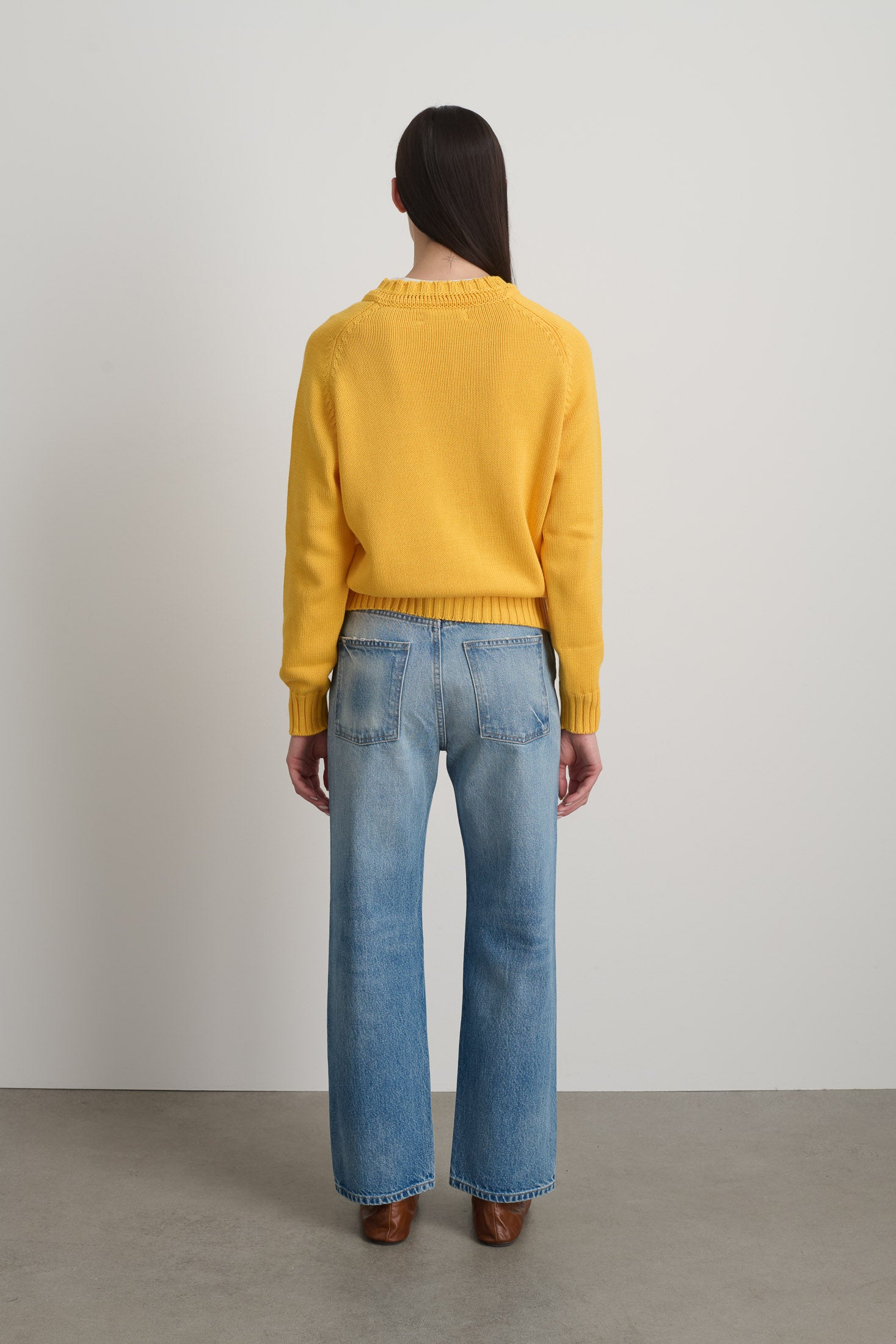 Basket Weave Crewneck Mango