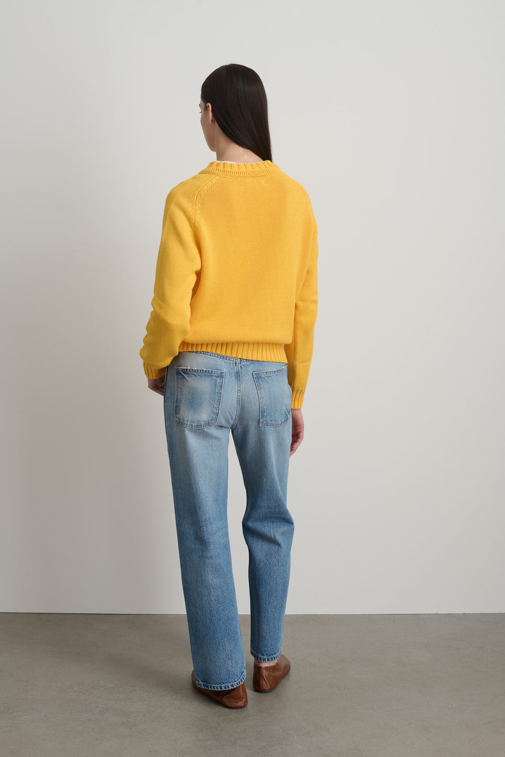 Basket Weave Crewneck Mango