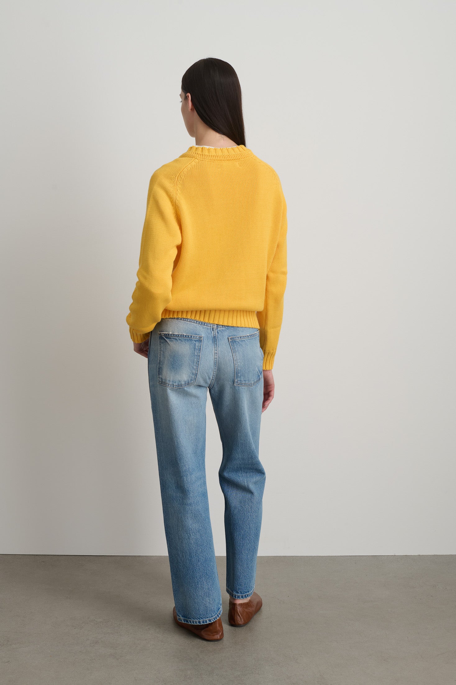 Basket Weave Crewneck Mango