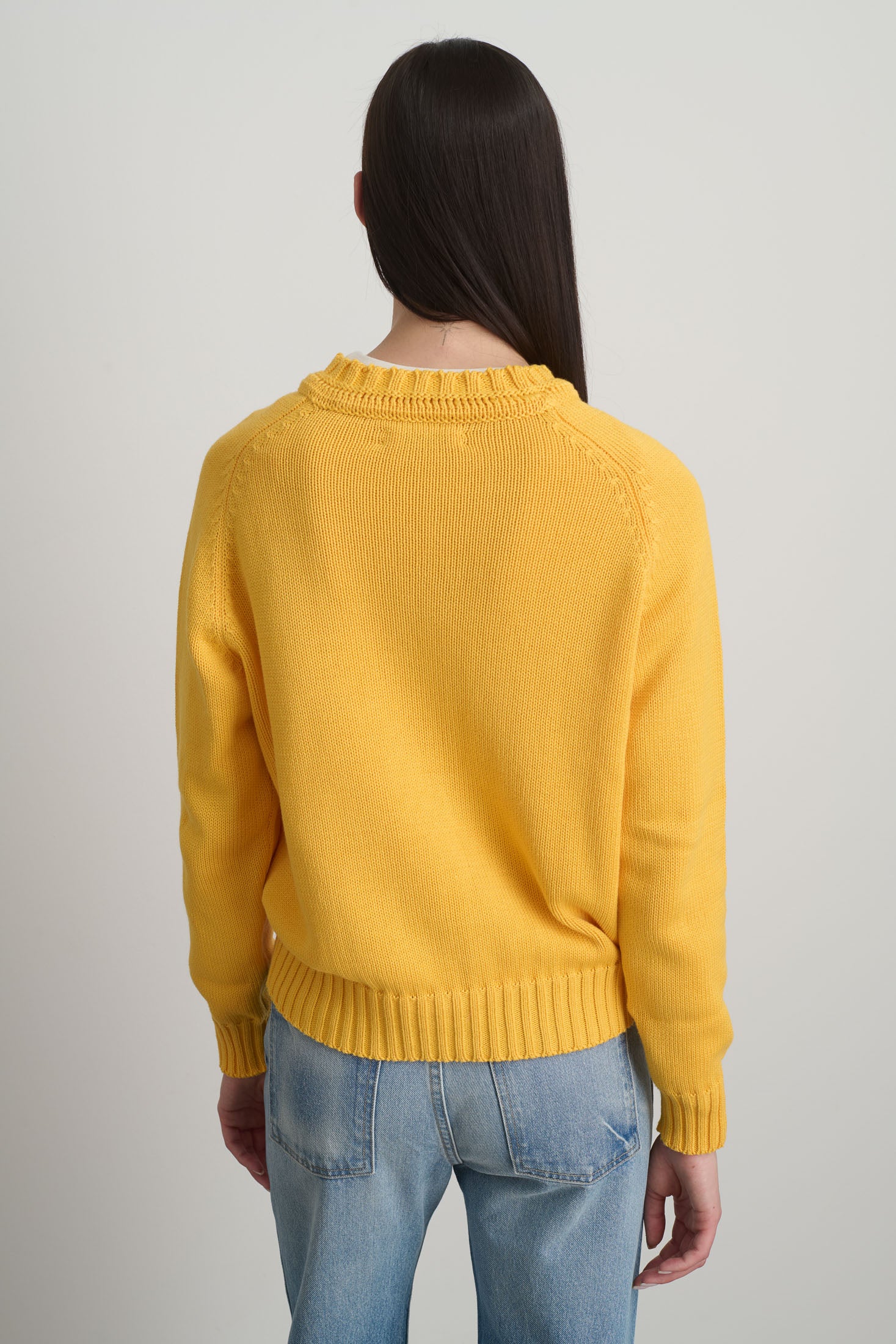 Basket Weave Crewneck Mango