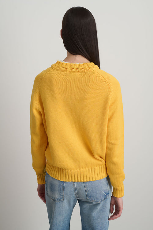 Basket Weave Crewneck Mango