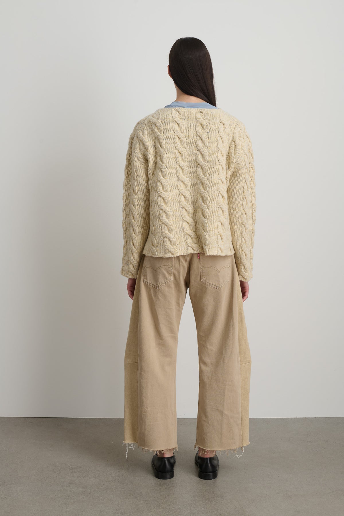Raw Cable Knit Ivory Donegal