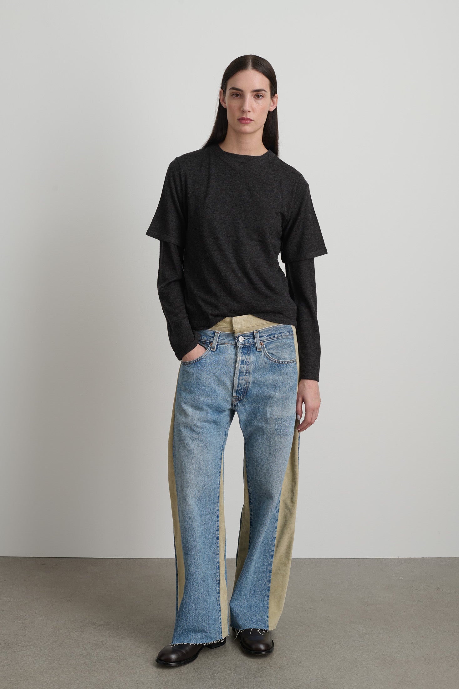 Double Waistband Rework Vintage Indigo / Suede