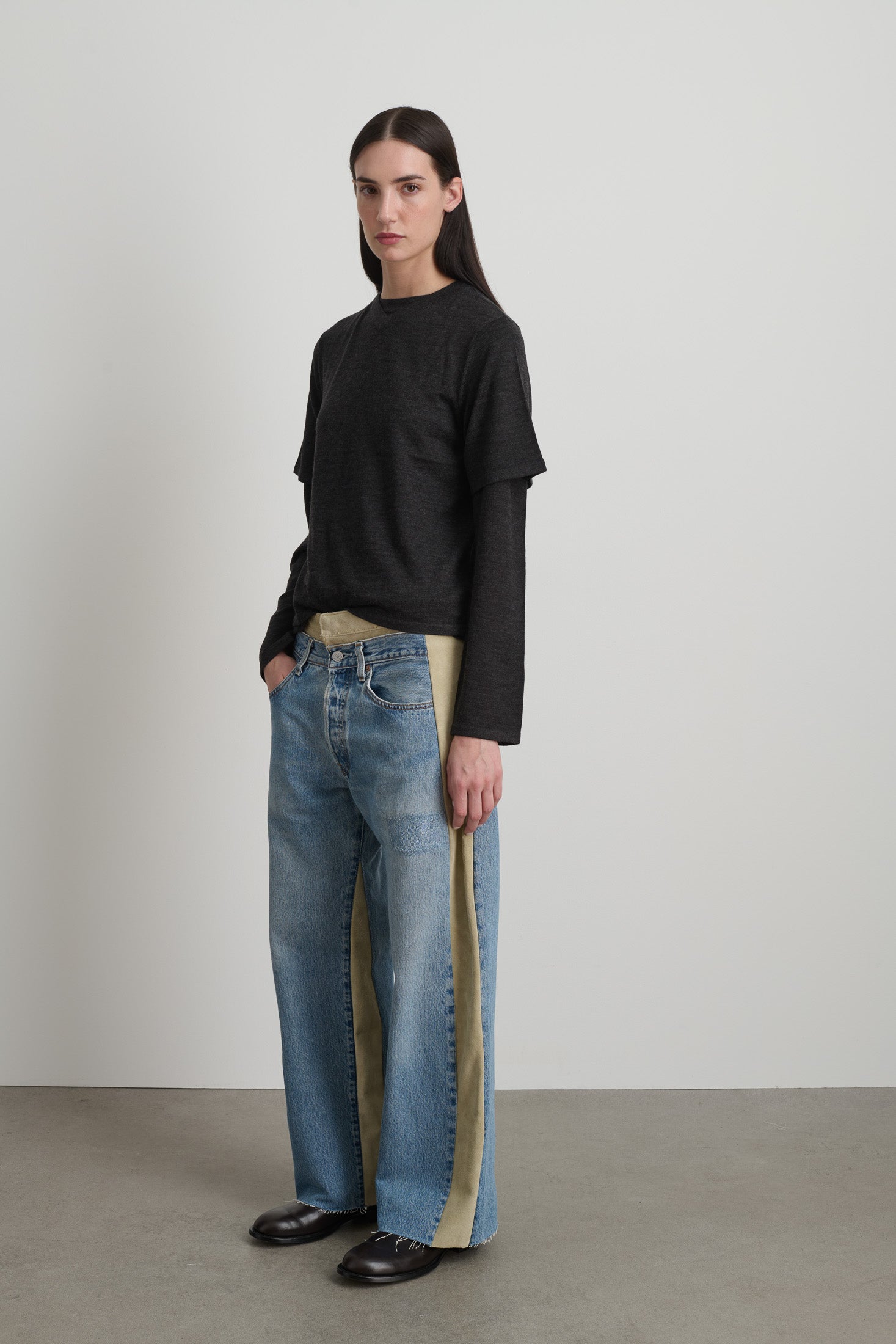 Double Waistband Rework Vintage Indigo / Suede