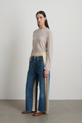 Double Waistband Rework Vintage Indigo / Tan