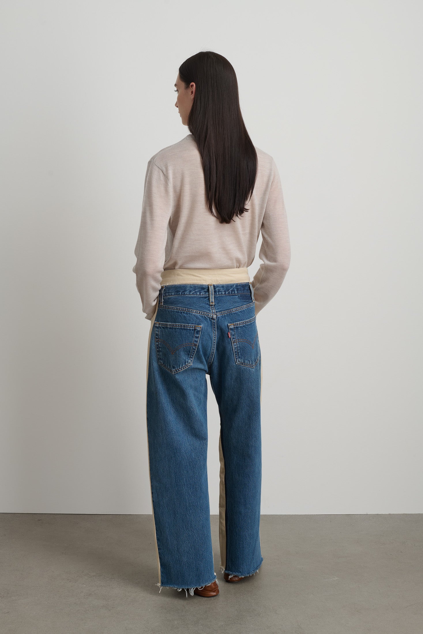 Double Waistband Rework Vintage Indigo / Tan