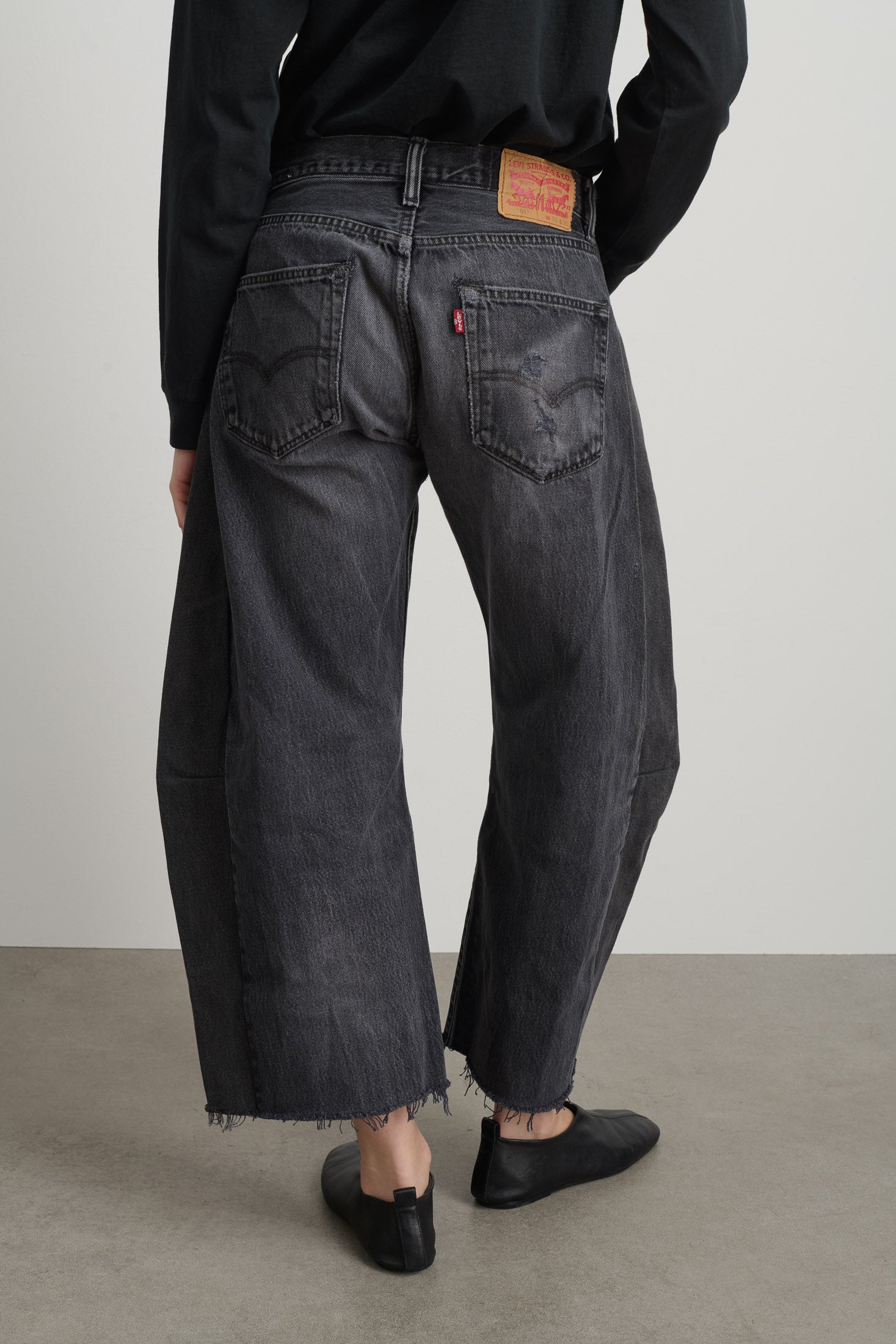 Vintage Lasso Jean Classic Faded Black Hand Tatted Lace