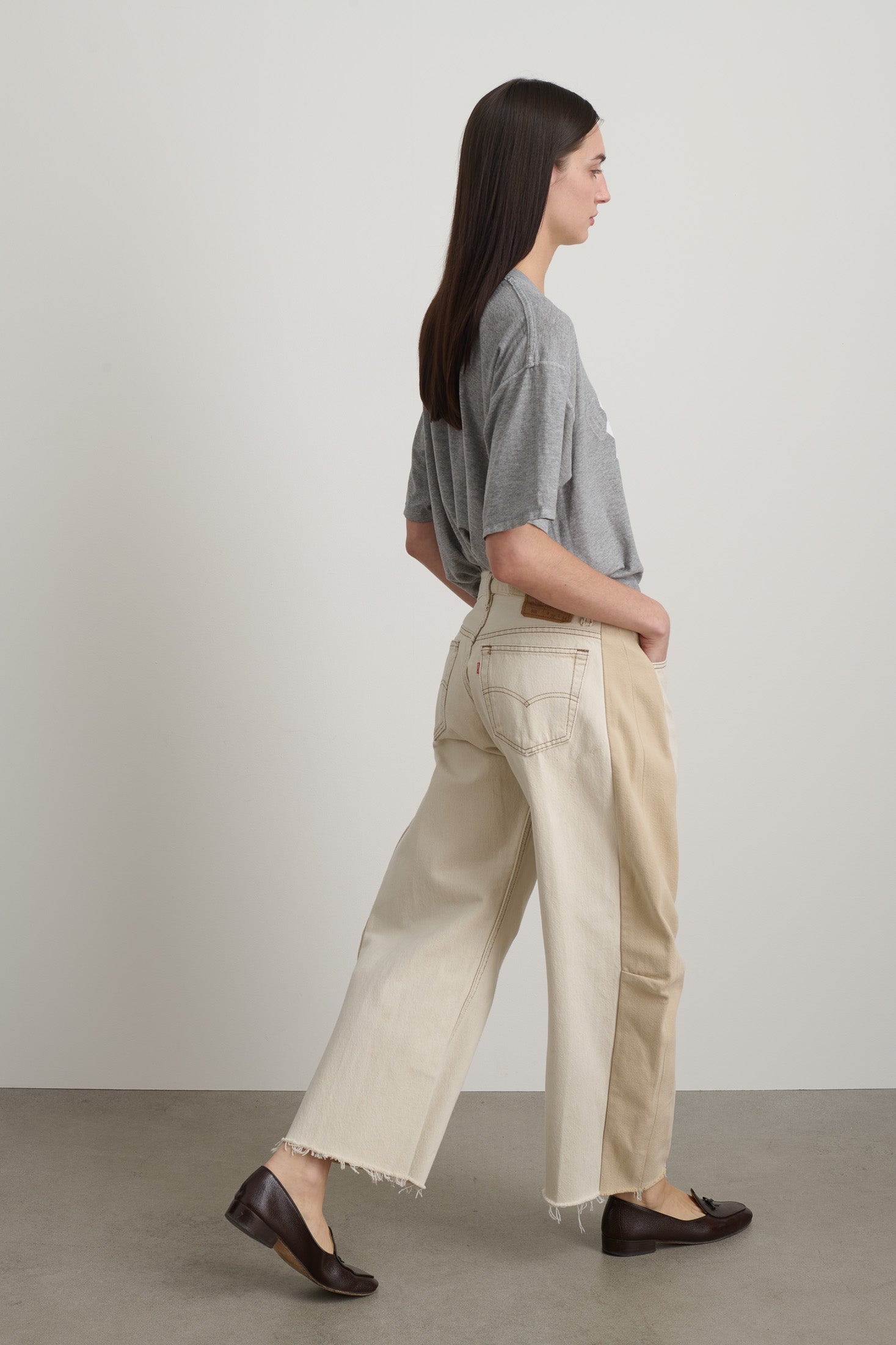 Vintage Lasso Jean Slouch Crop Ecru