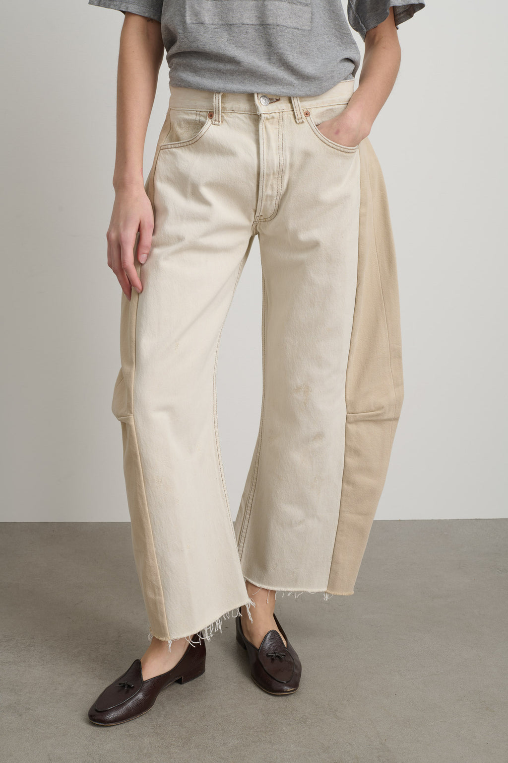 Vintage Lasso Jean Slouch Crop Ecru