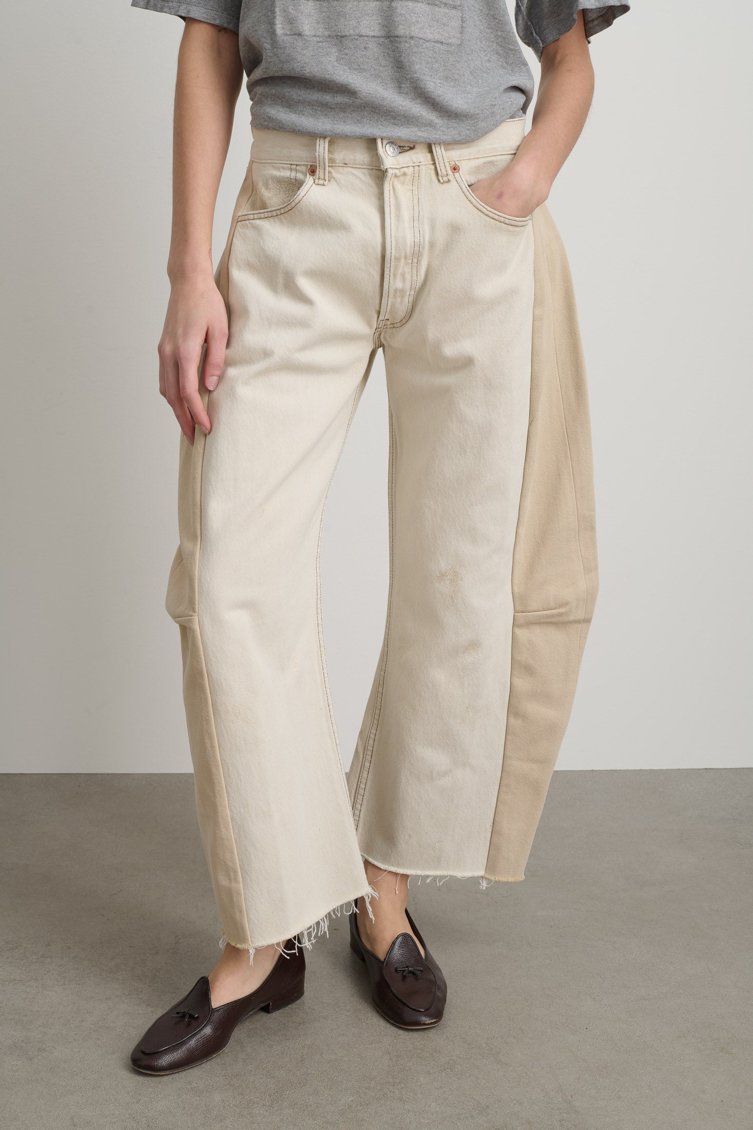 Vintage Lasso Jean Slouch Crop Ecru