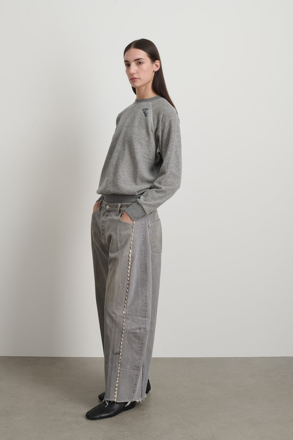 Vintage Lasso Jean Classic Faded Grey Hand Tatted Lace