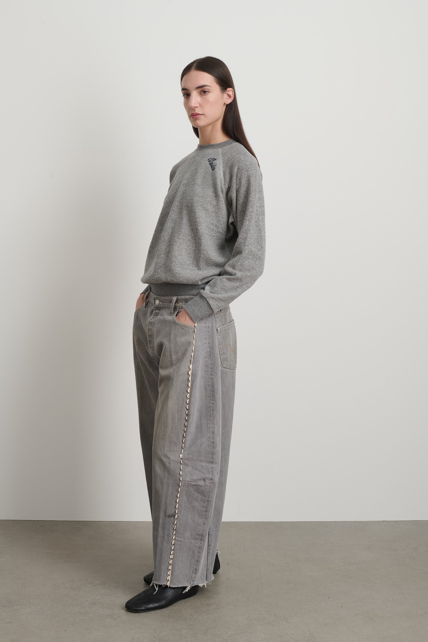 Vintage Lasso Jean Classic Faded Grey Hand Tatted Lace