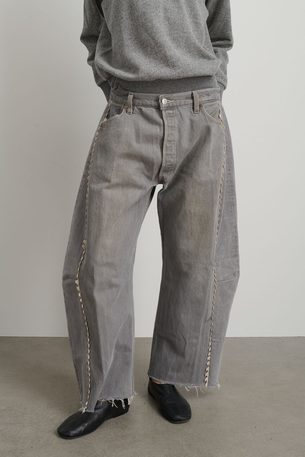 Vintage Lasso Jean Classic Faded Grey Hand Tatted Lace