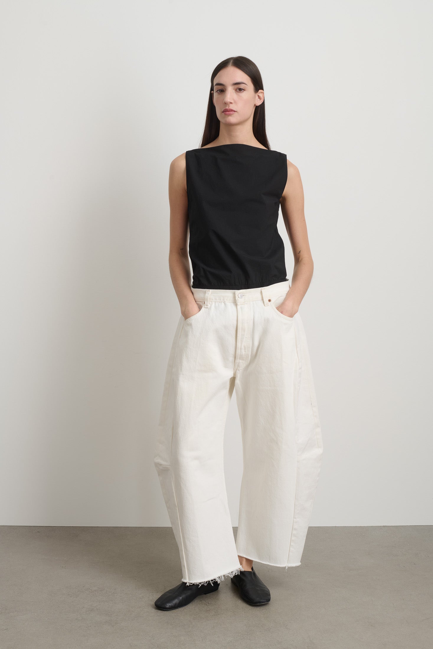 Vintage Lasso Jean Slouch Crop Vintage White