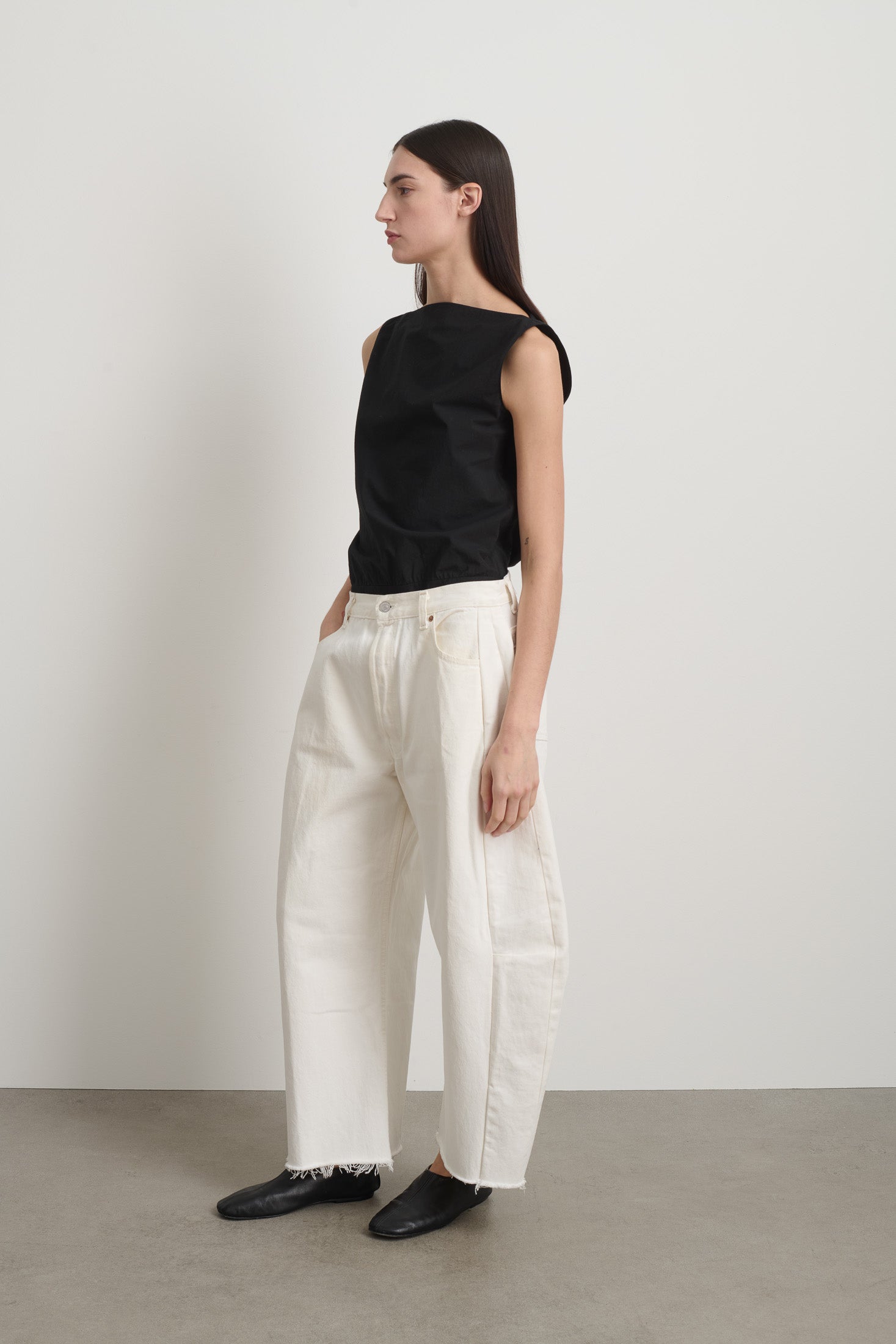 Vintage Lasso Jean Slouch Crop Vintage White