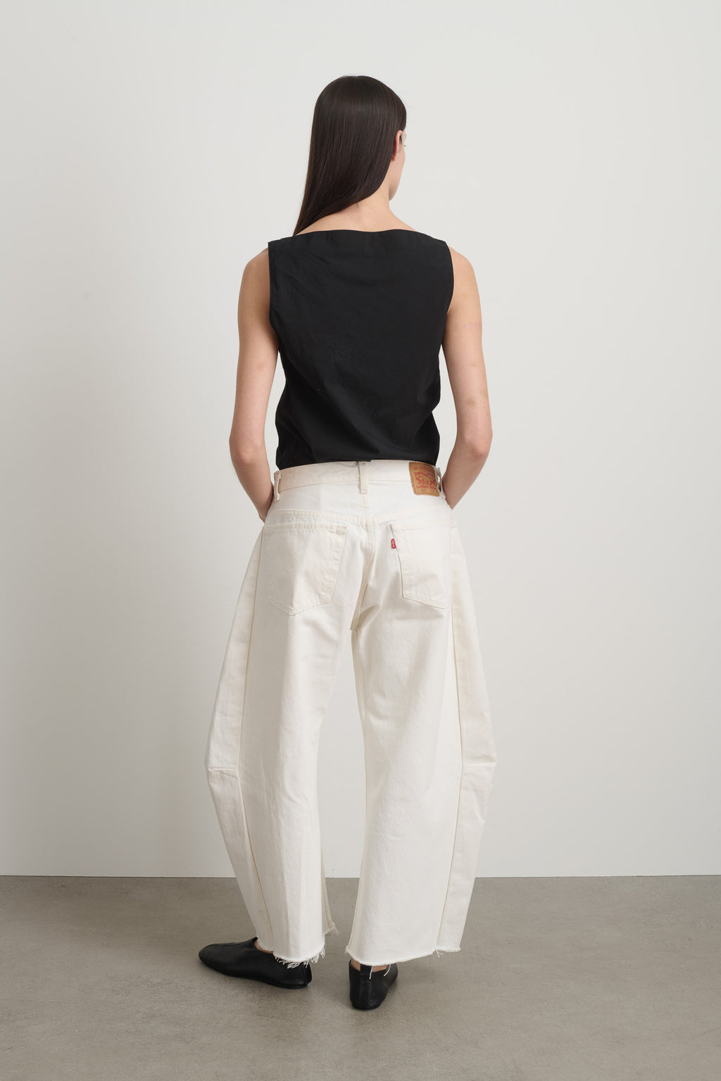 Vintage Lasso Jean Slouch Crop Vintage White