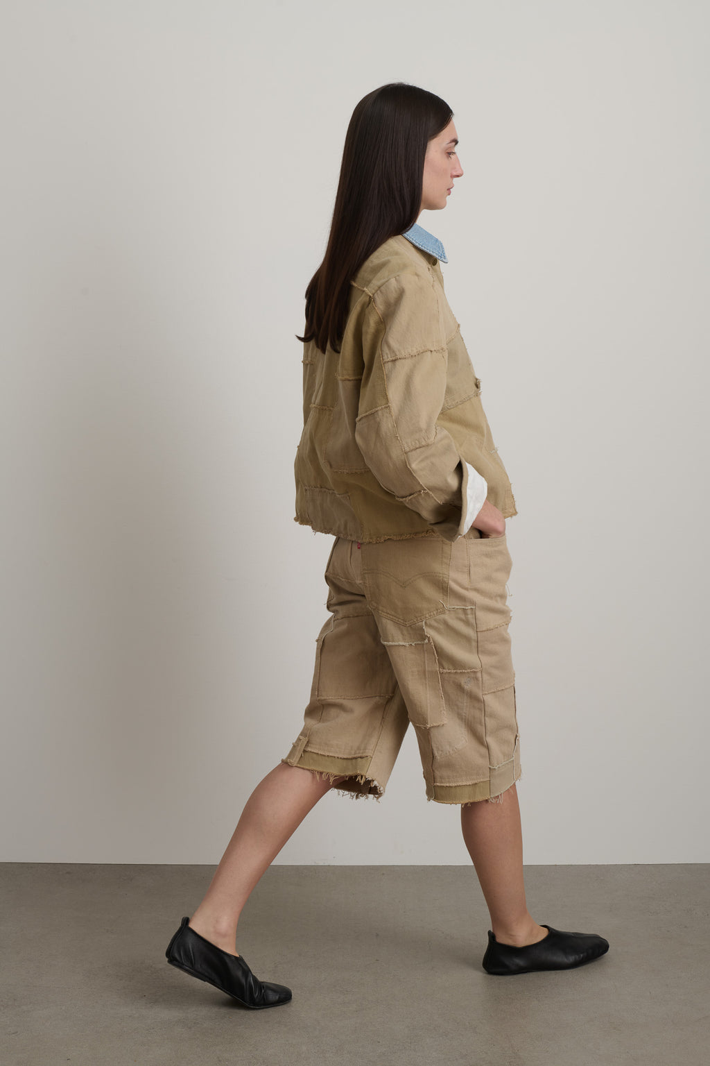Madras Jacket Rework Vintage Khaki