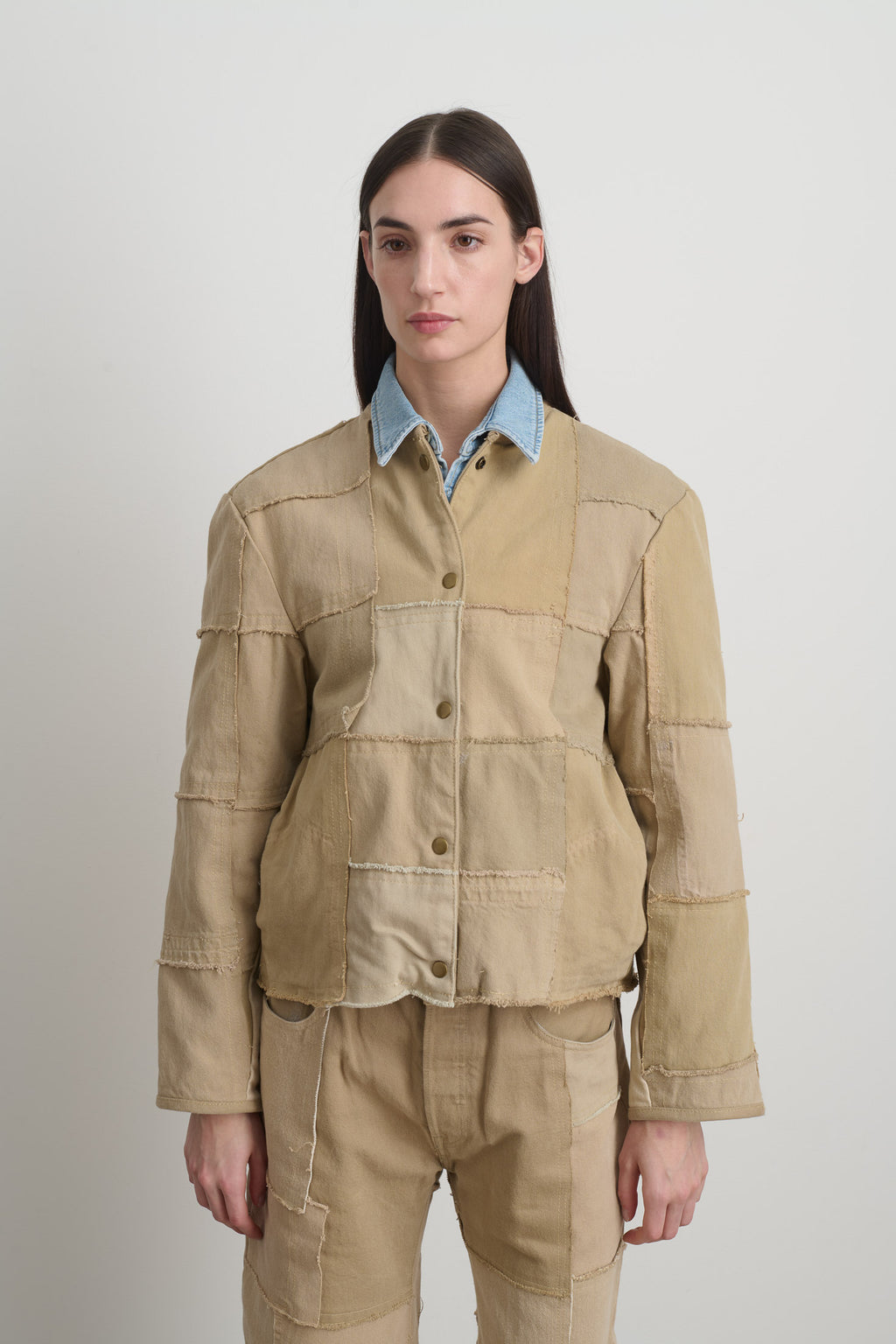 Madras Jacket Rework Vintage Khaki