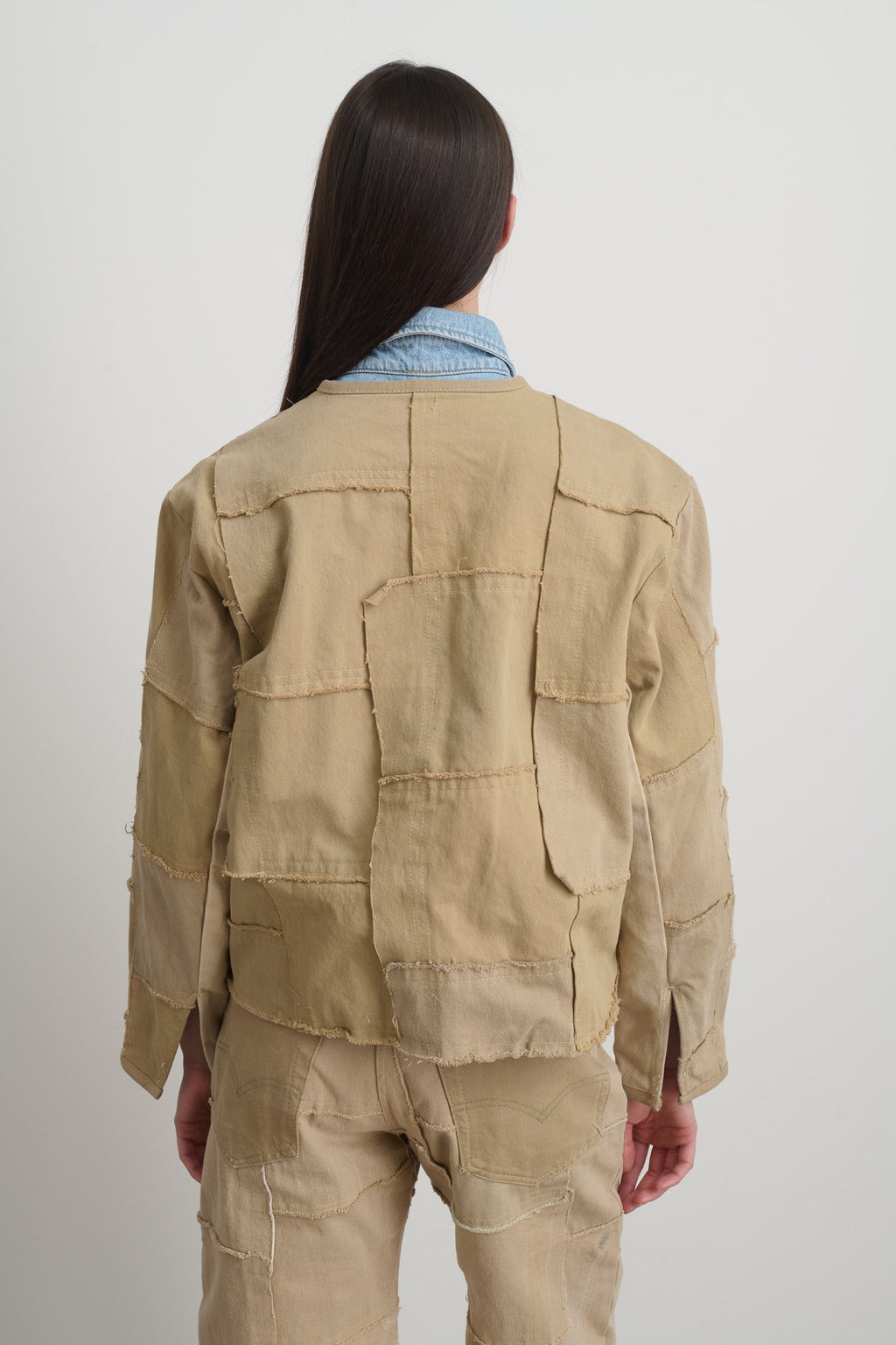 Madras Jacket Rework Vintage Khaki