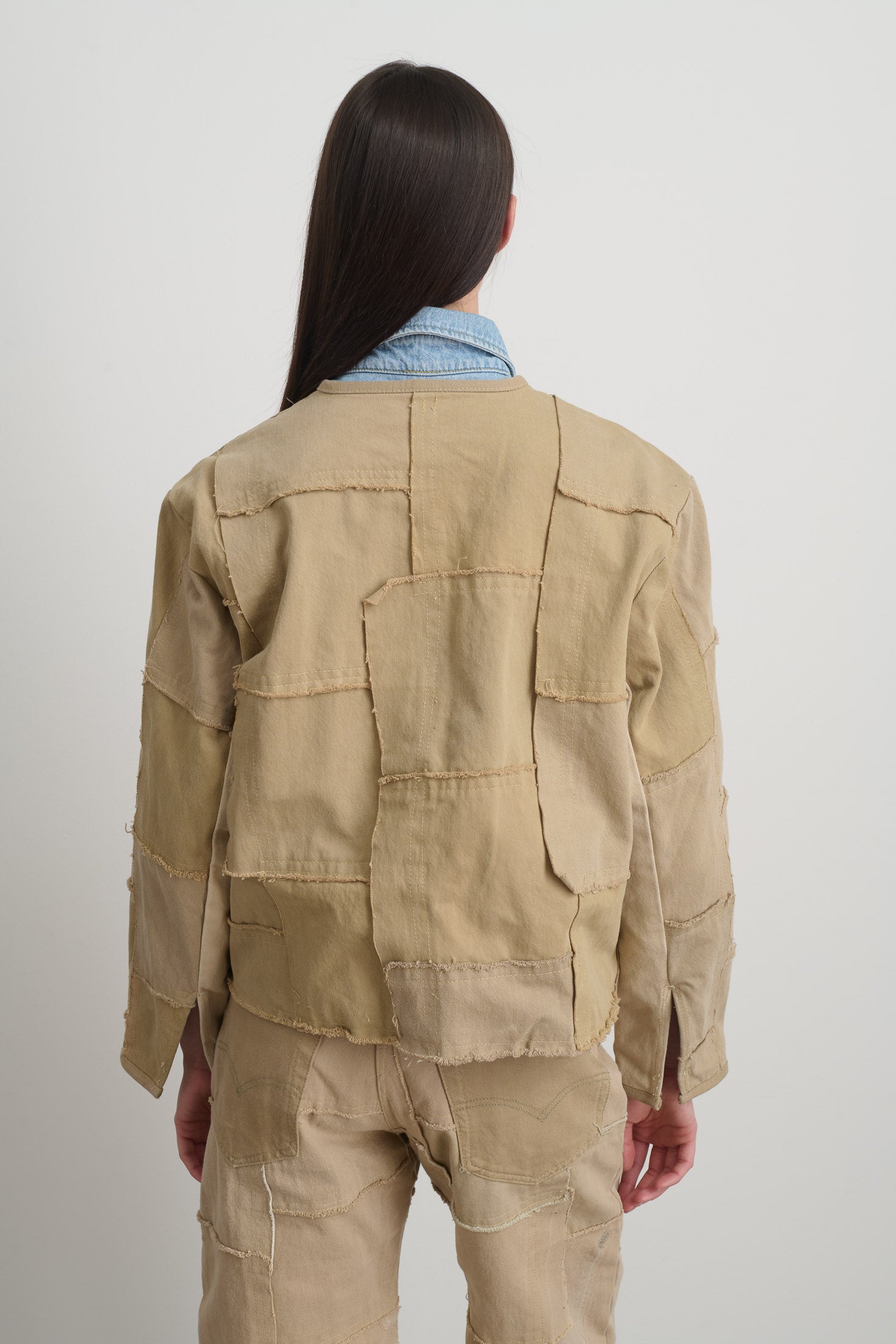 Madras Jacket Rework Vintage Khaki