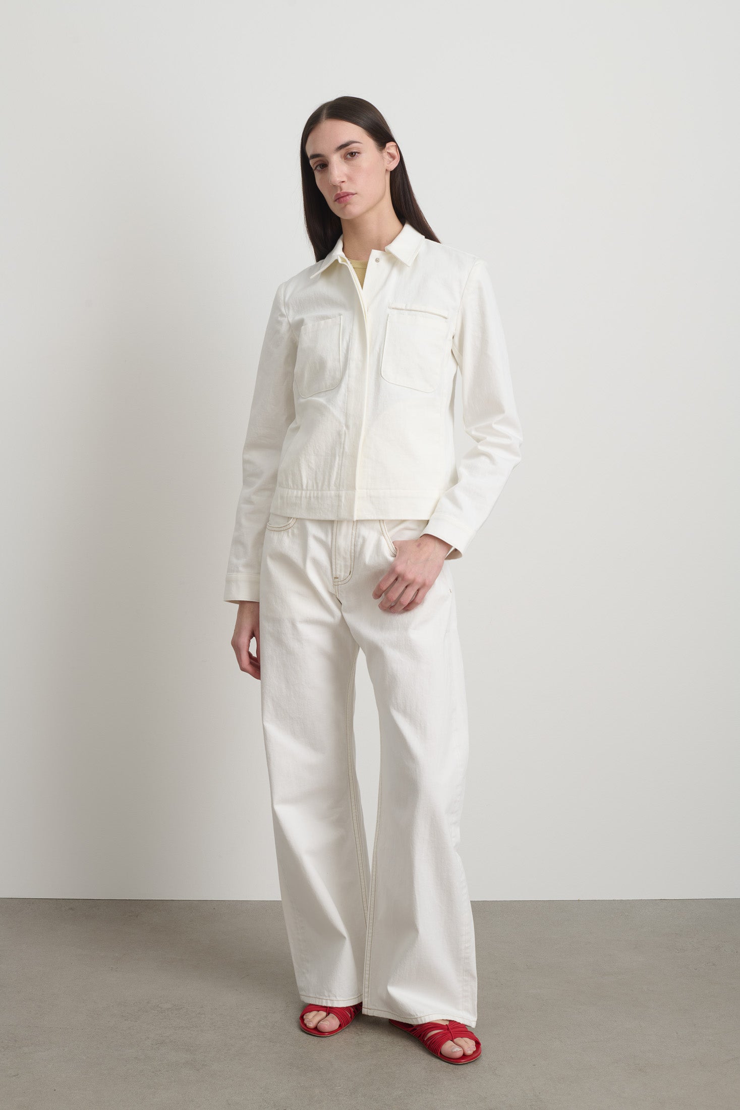 Denim Shirt Jacket Chalk White