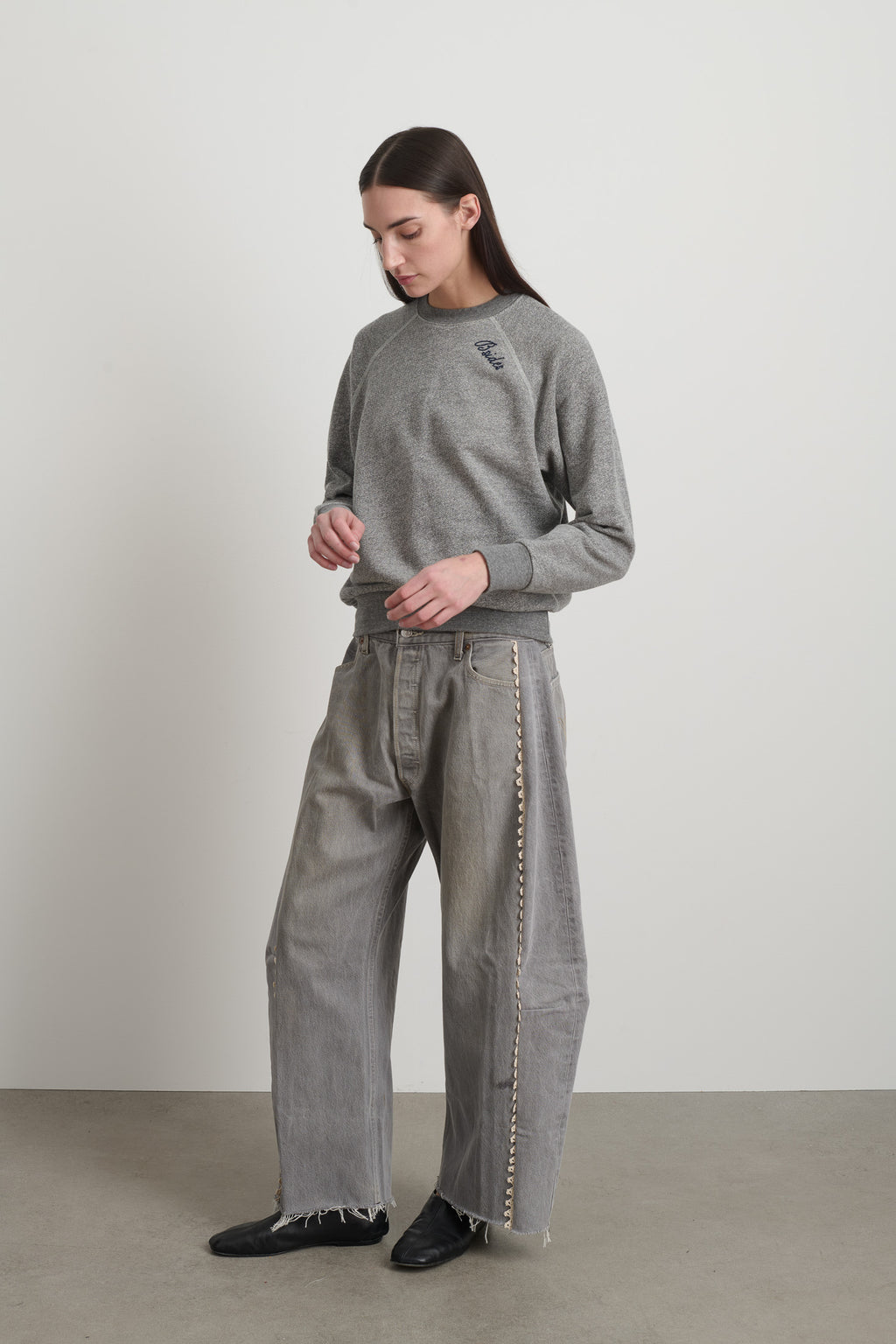 B Sides Sweatshirt Grey Heather Embroidered