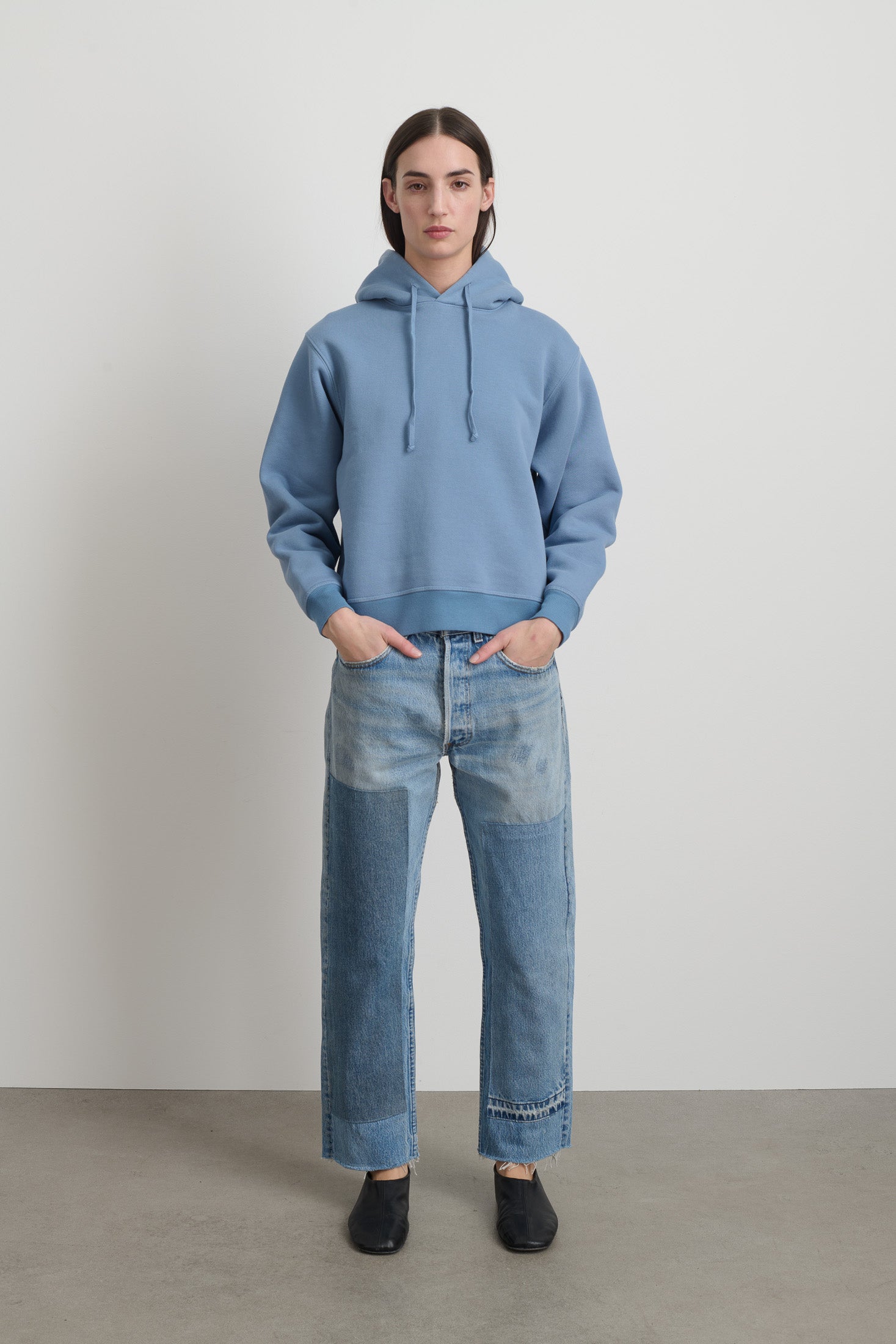 Hoodie Celery Chalk Blue Overdye