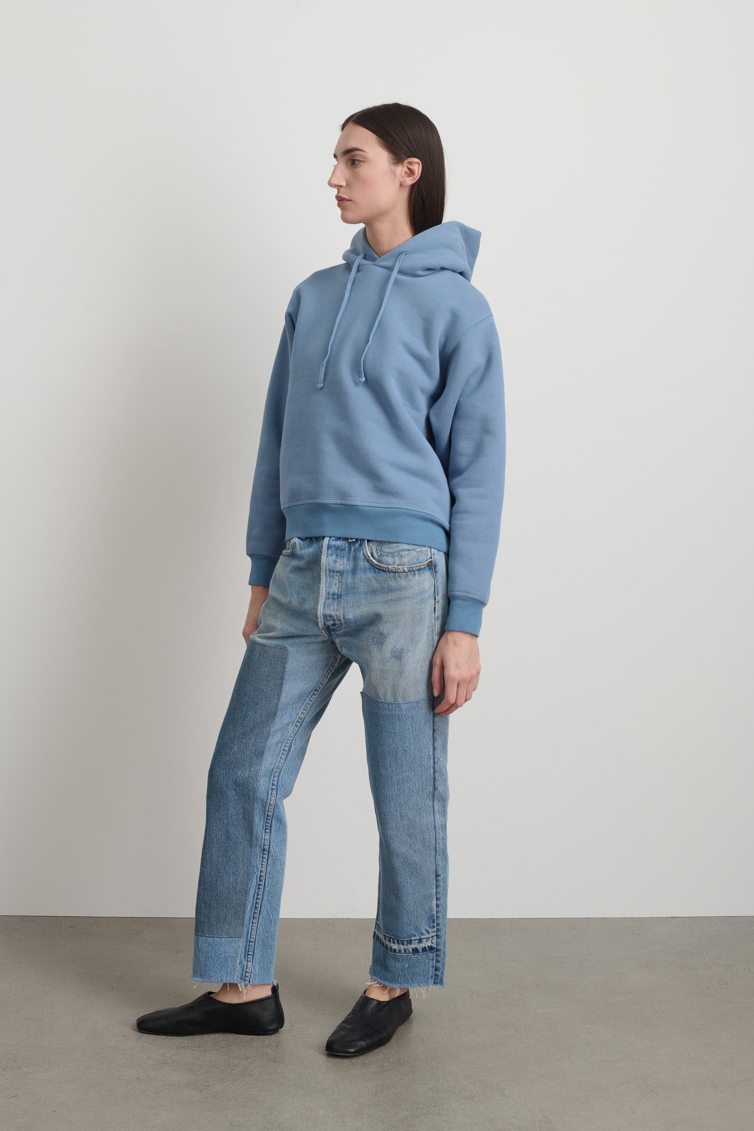 Hoodie Celery Chalk Blue Overdye