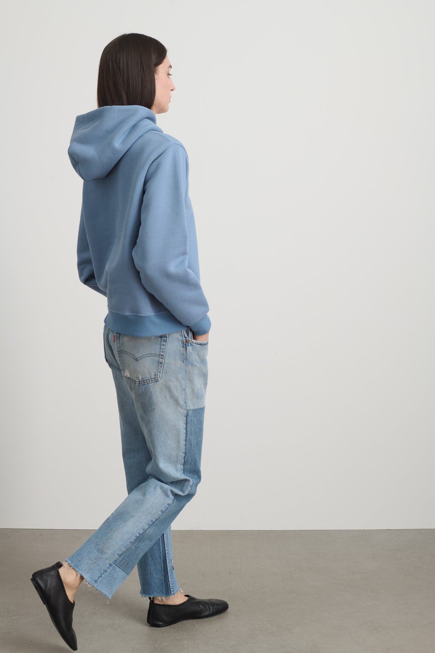 Hoodie Celery Chalk Blue Overdye