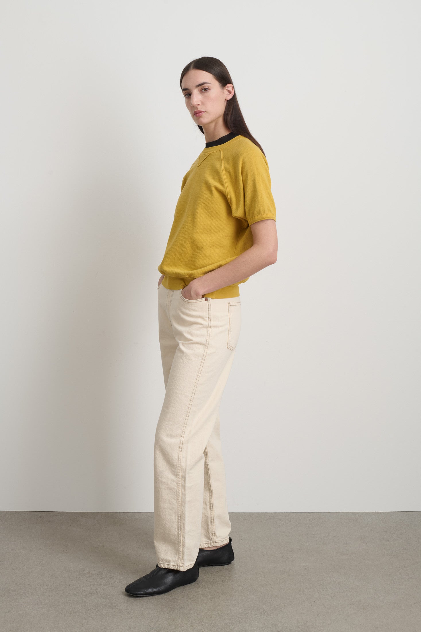 Short Sleeve Sweatshirt Marigold Overdye