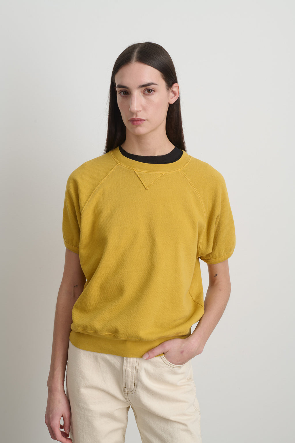 Short Sleeve Sweatshirt Marigold Overdye