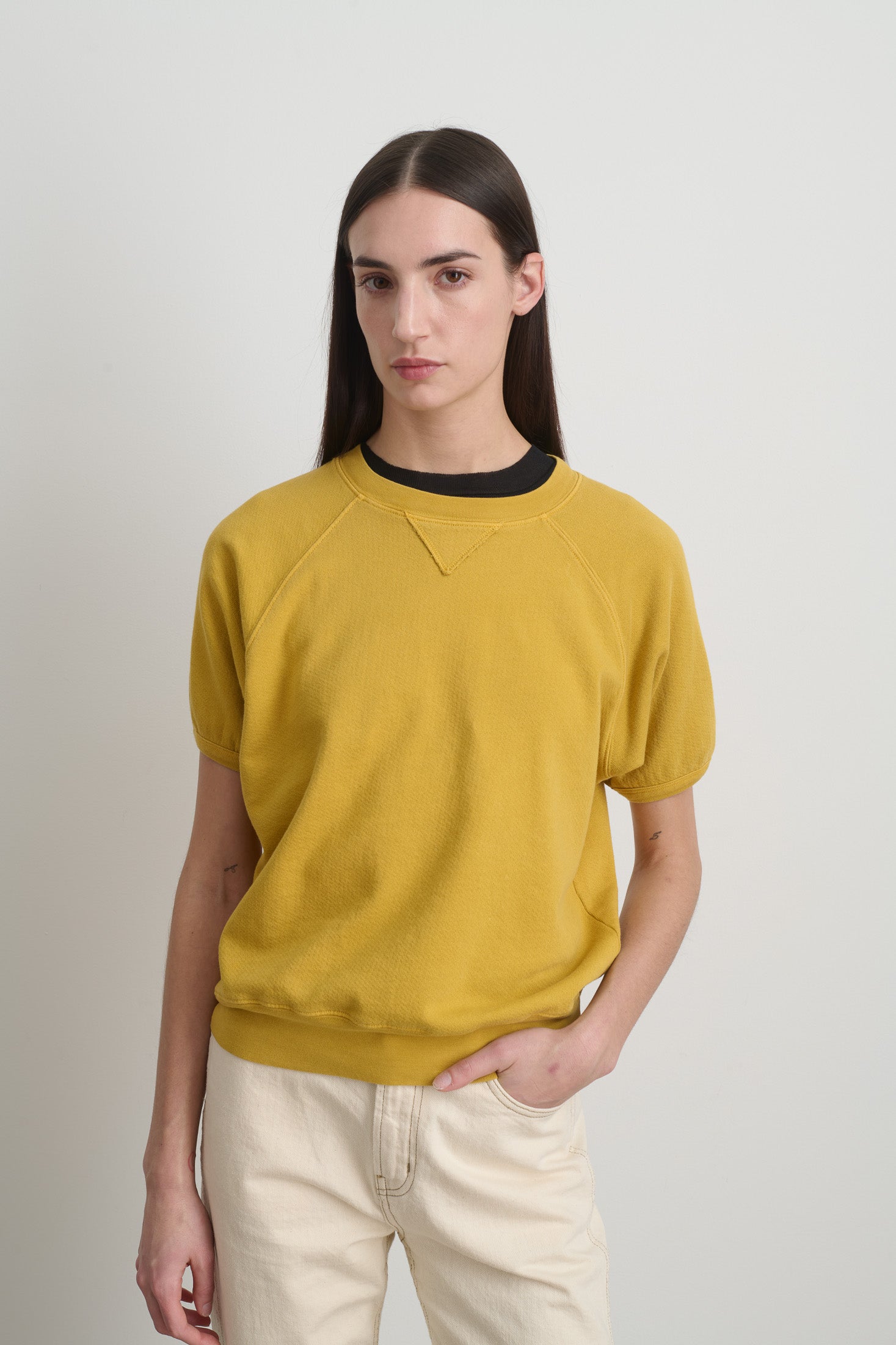 Short Sleeve Sweatshirt Marigold Overdye