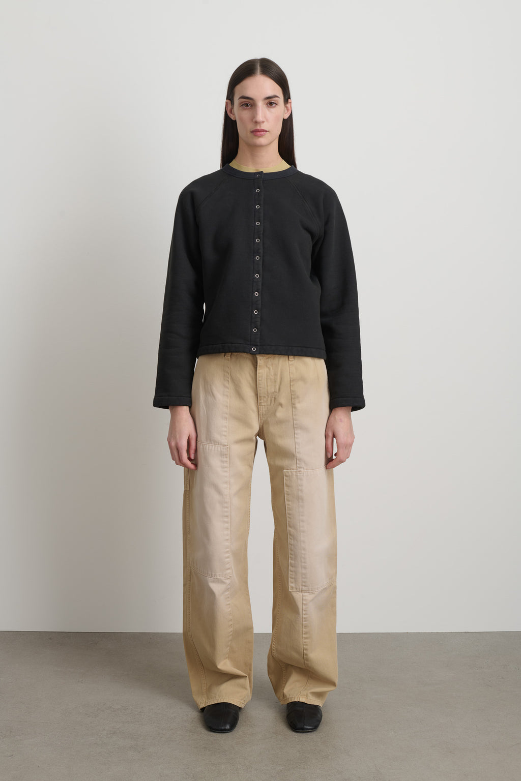 Snap Cardigan Faded Black Overdye
