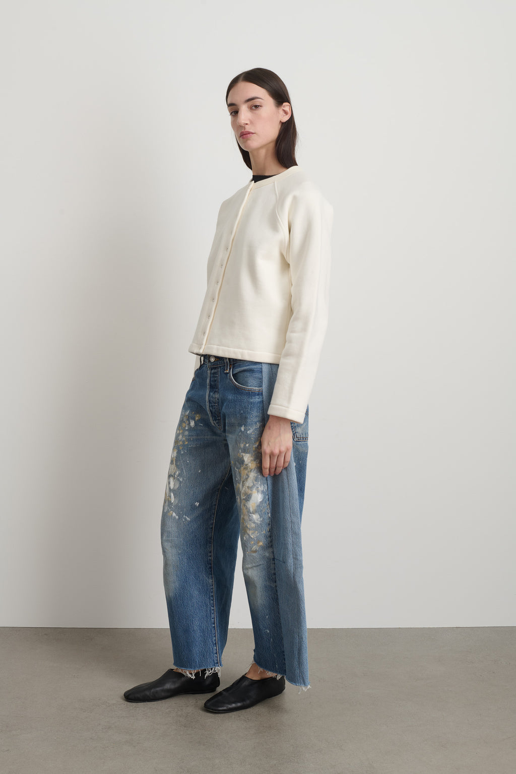 Snap Cardigan Oyster Overdye