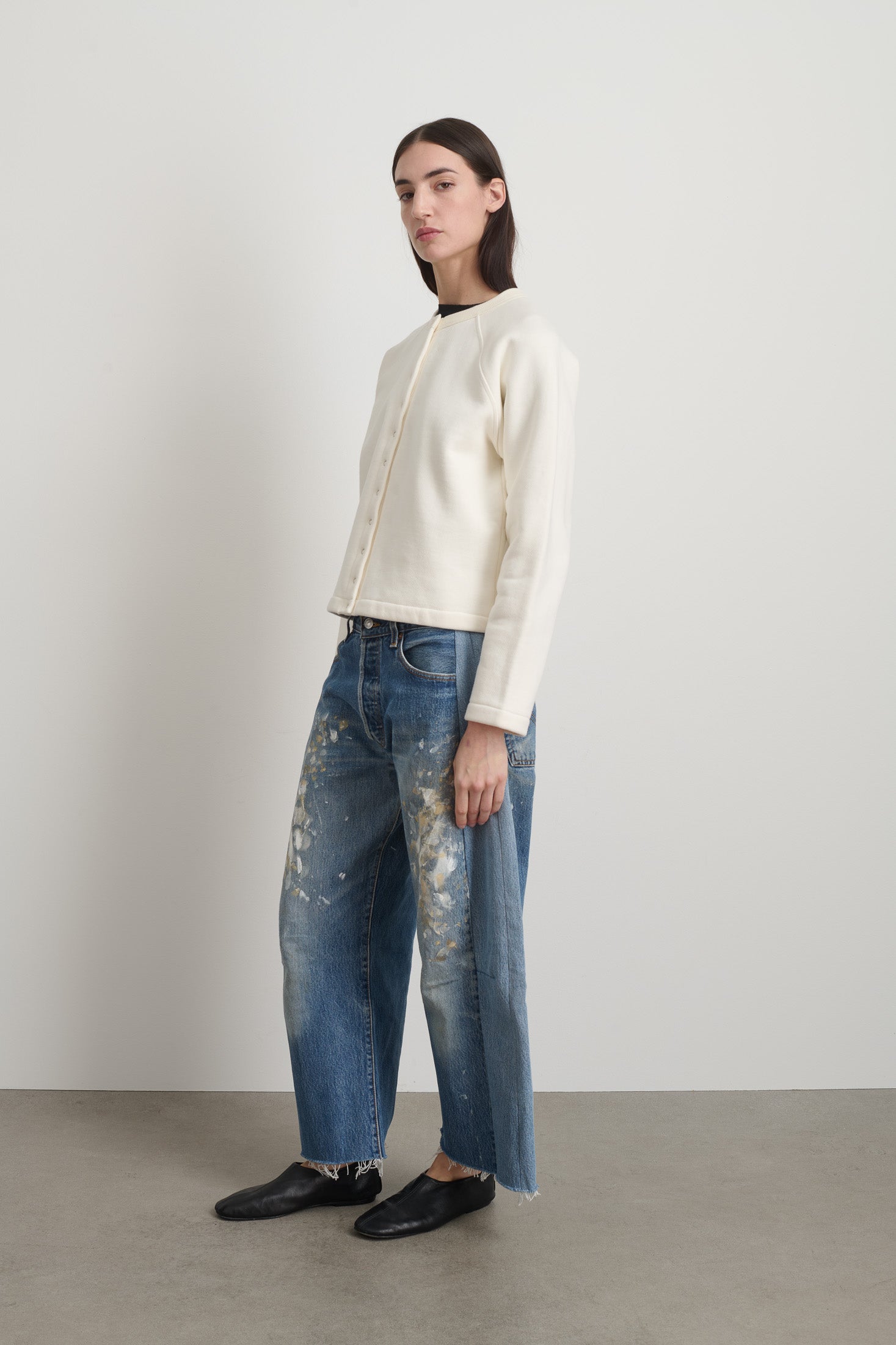 Snap Cardigan Oyster Overdye