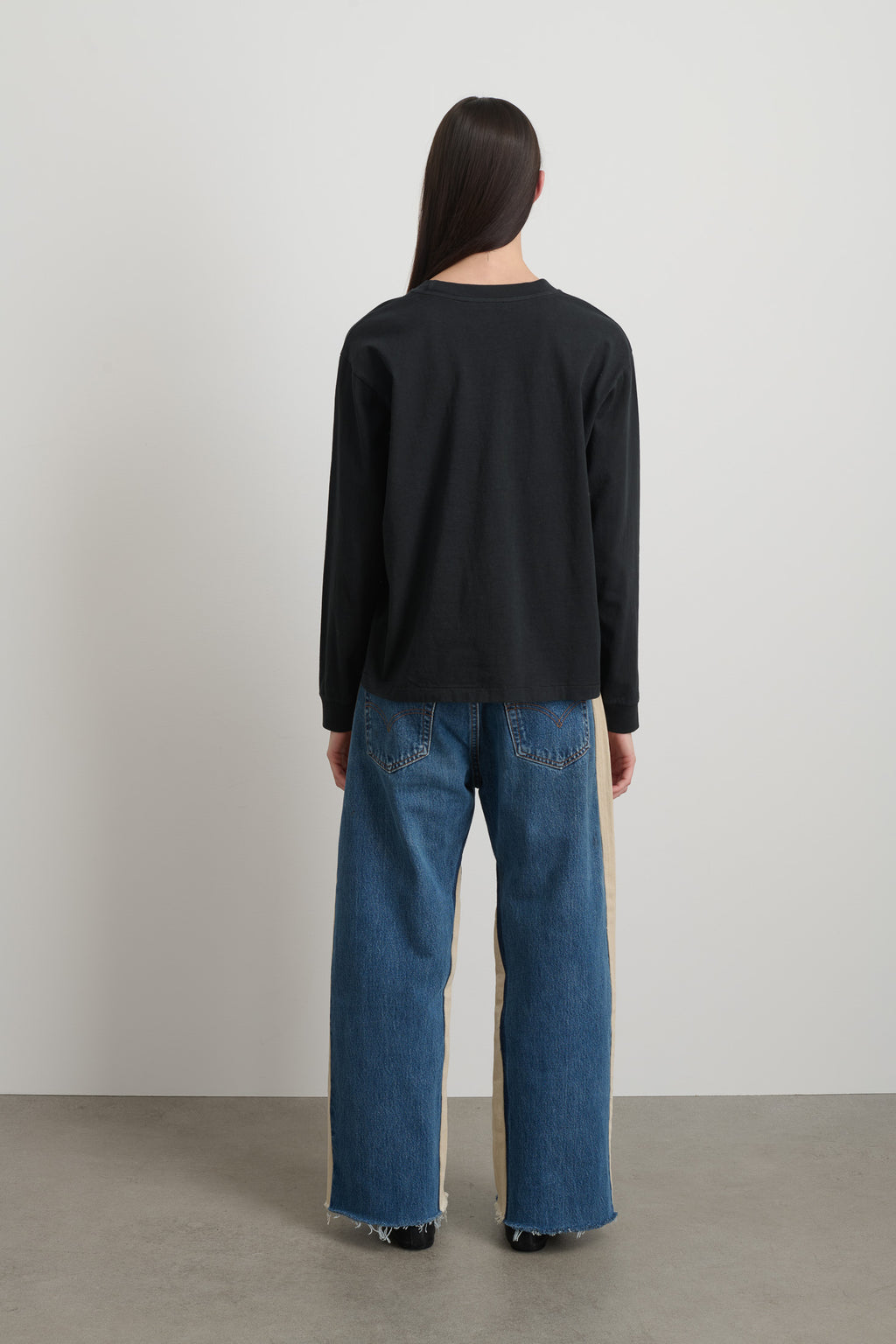 Long Sleeve Double Pocket Faded Black Overdye