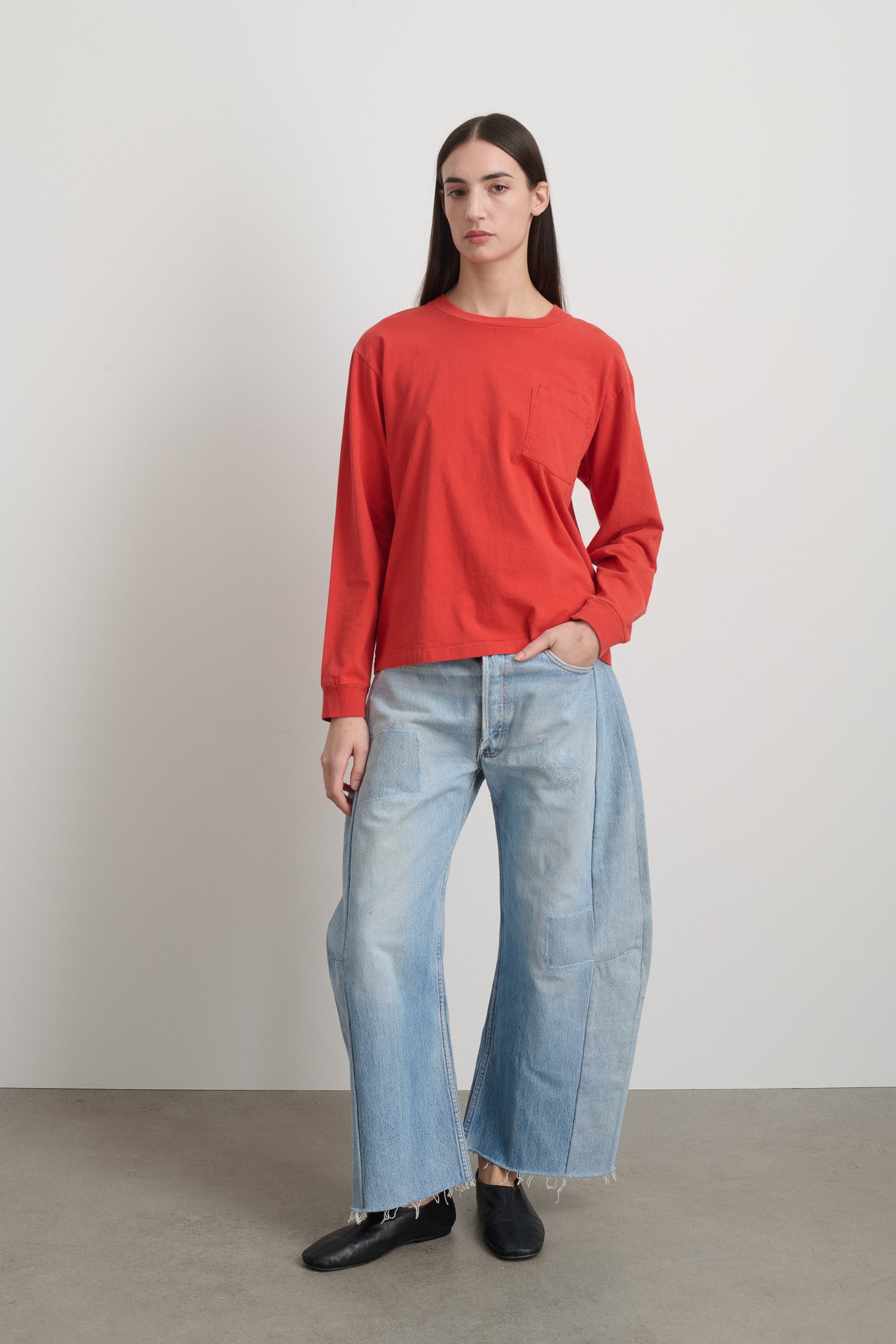 Long Sleeve Double Pocket Geranium Overdye