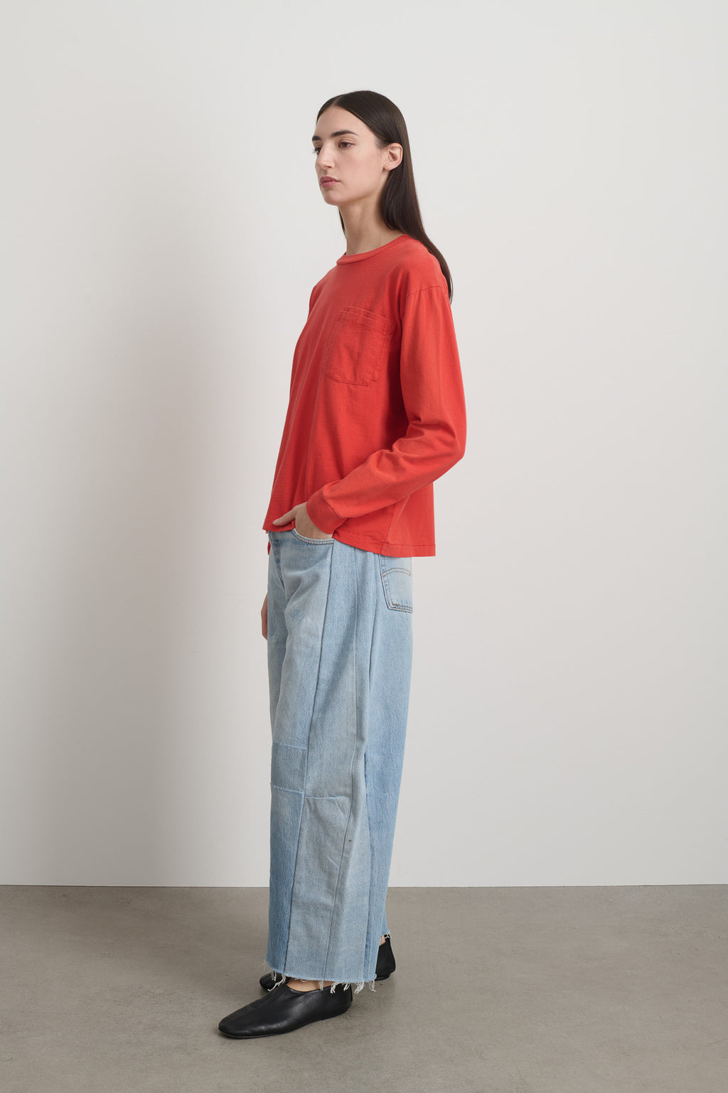 Long Sleeve Double Pocket Geranium Overdye