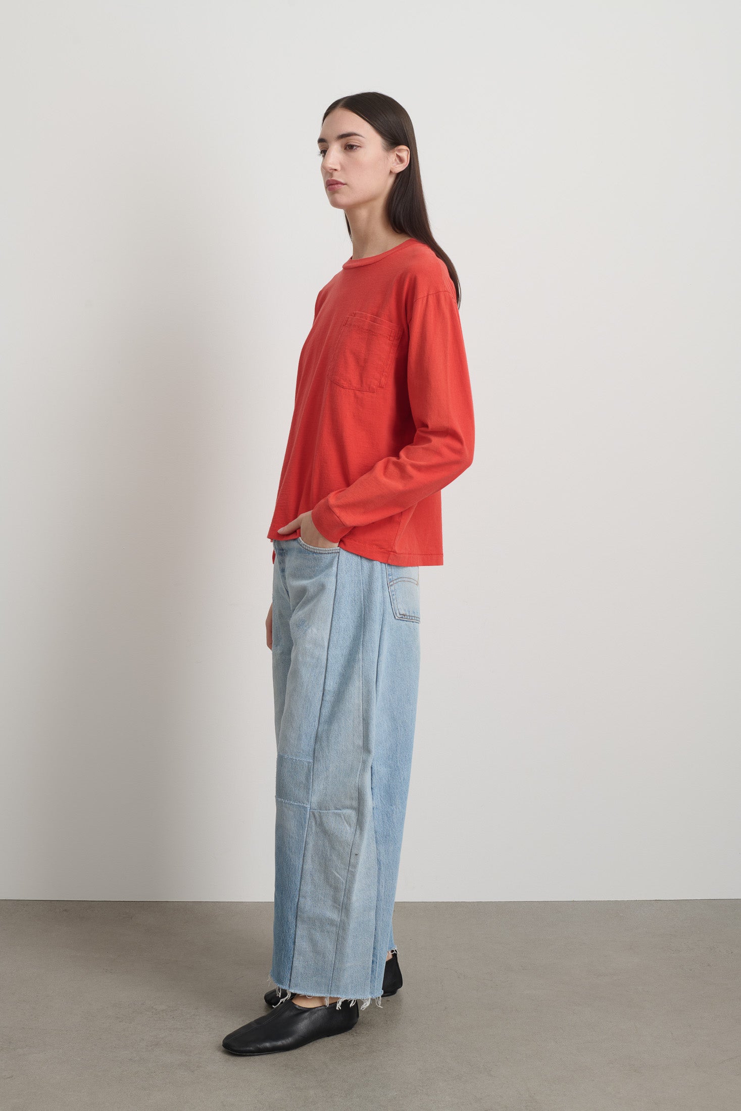 Long Sleeve Double Pocket Geranium Overdye