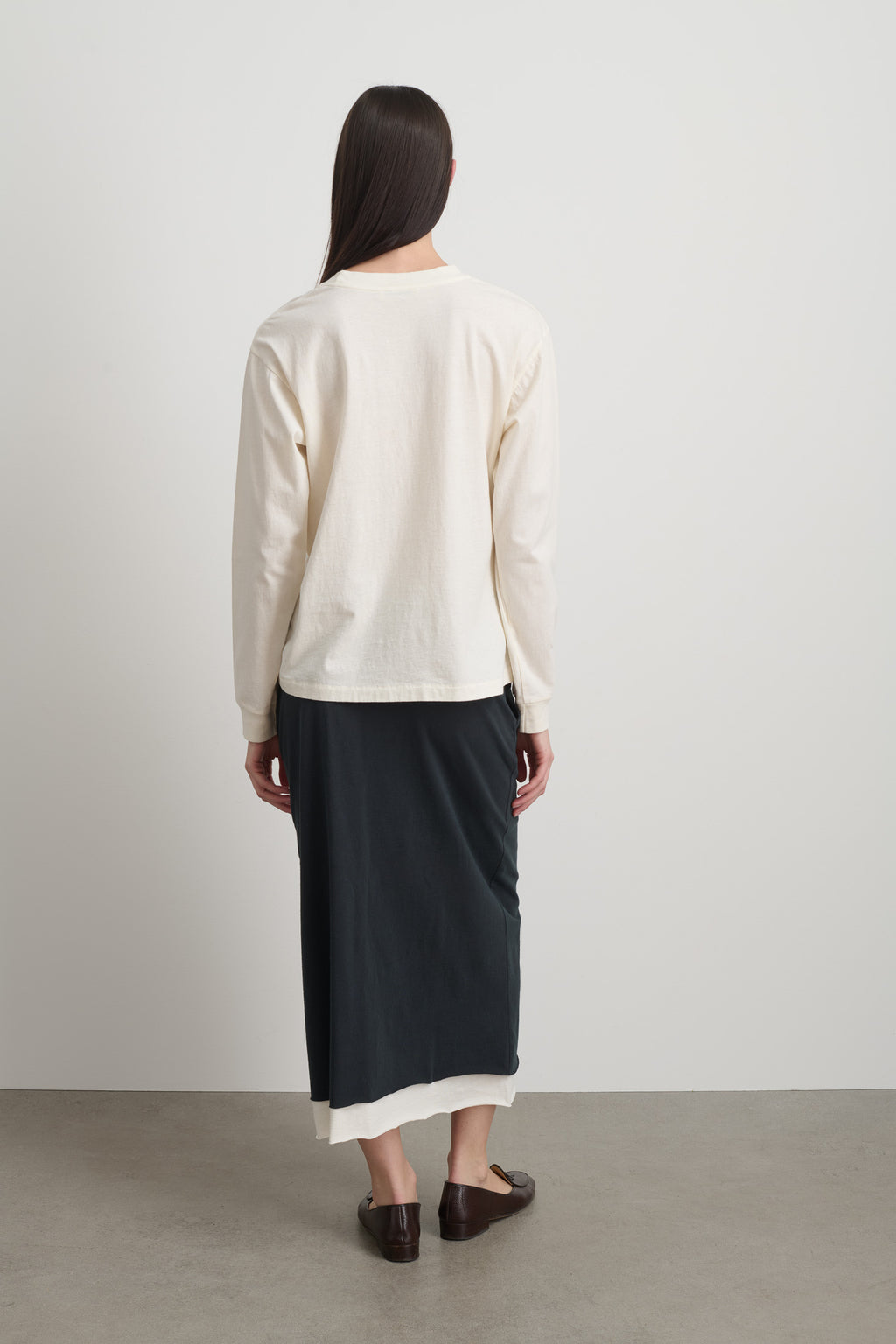 Long Sleeve Double Pocket Tee Oyster Overdye