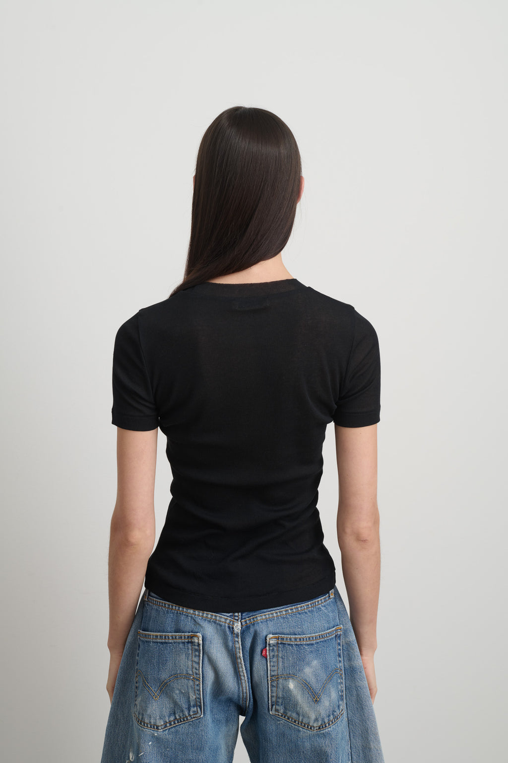 Vivien Rib Tee Black