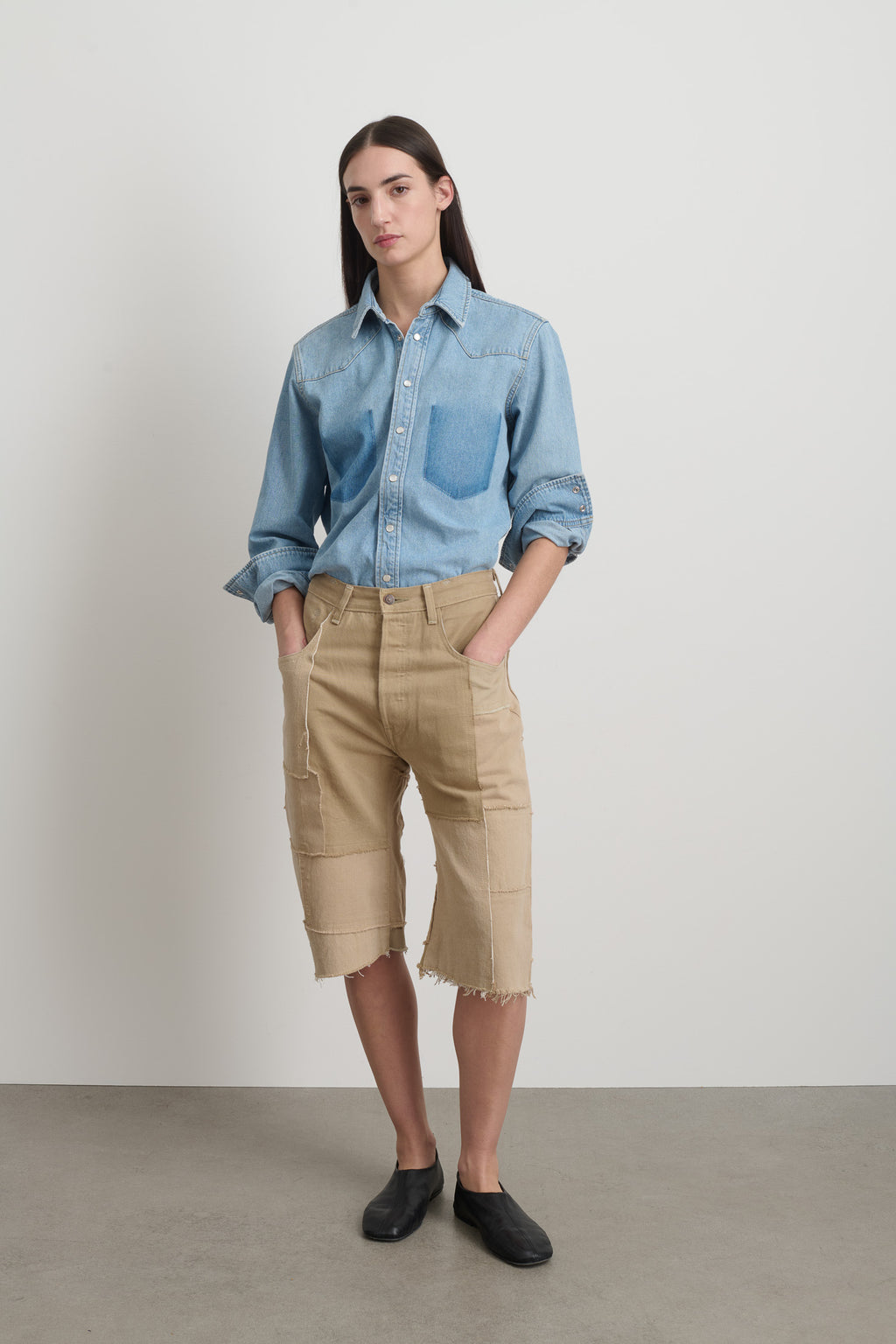 Madras Short Rework Vintage Khaki