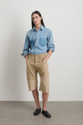 Madras Short Rework Vintage Khaki