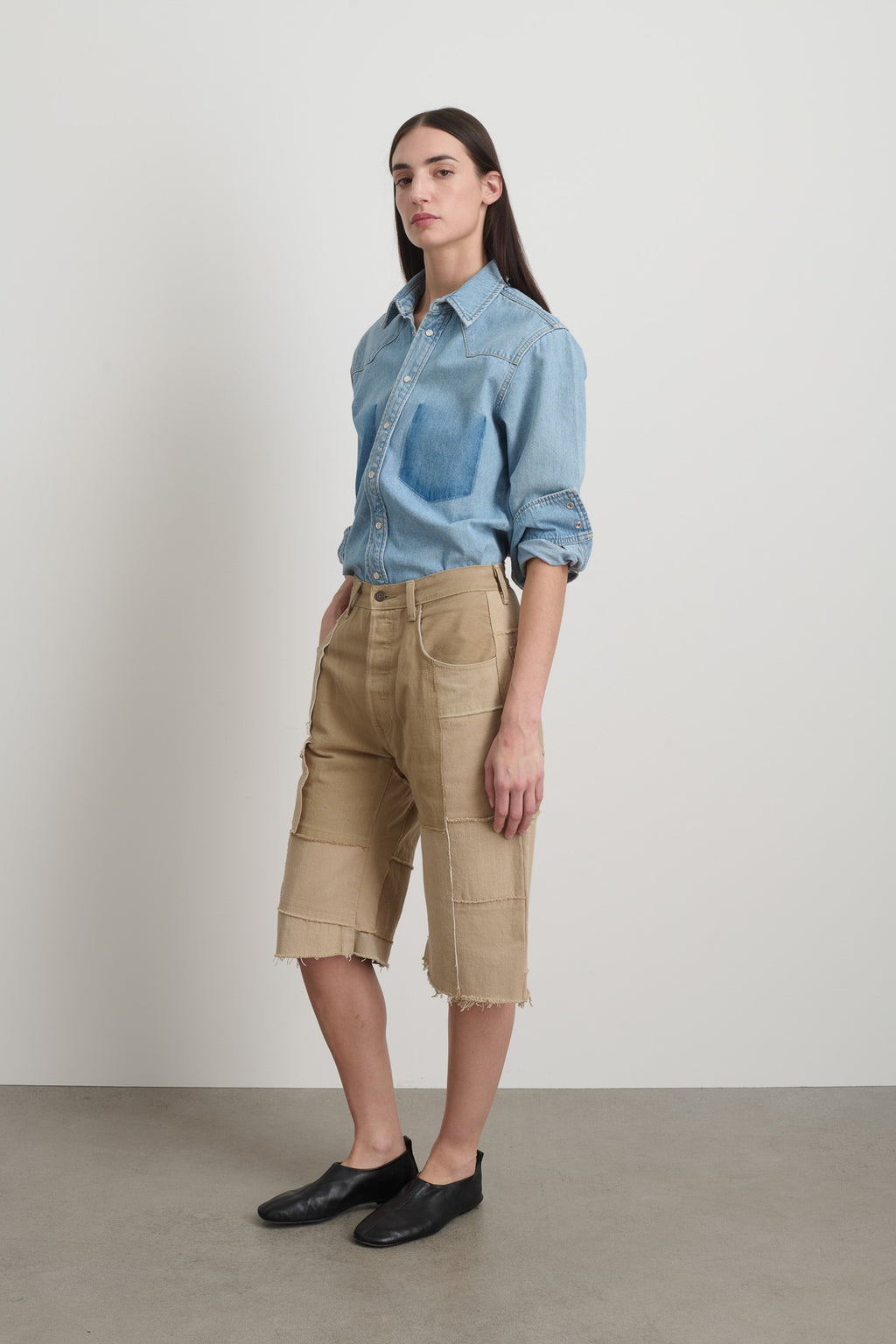 Madras Short Rework Vintage Khaki